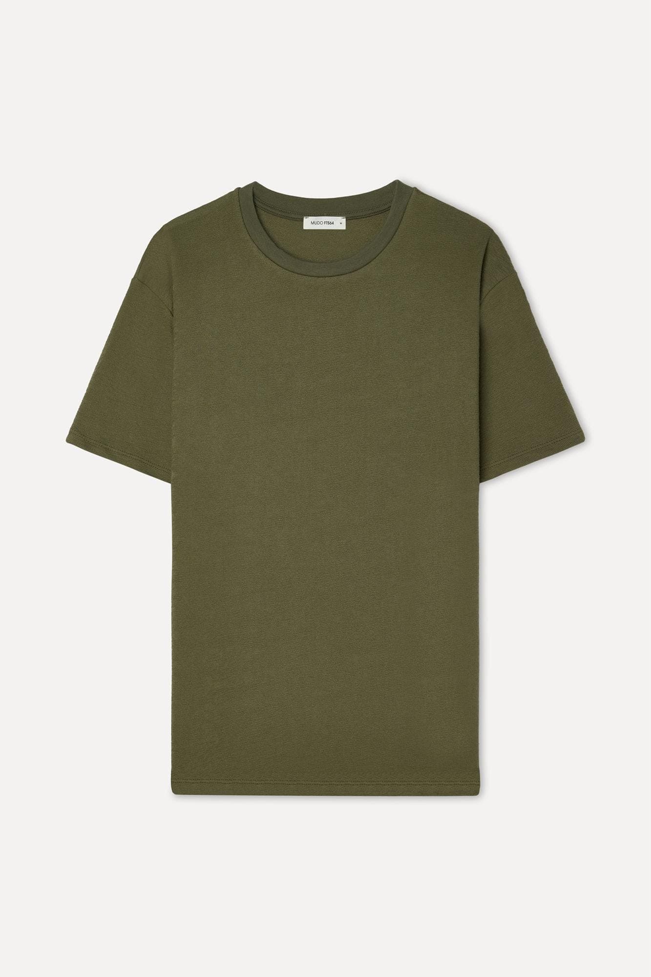 Erkek Haki Tekstürlü Comfort Fit Bisiklet Yaka T-Shirt