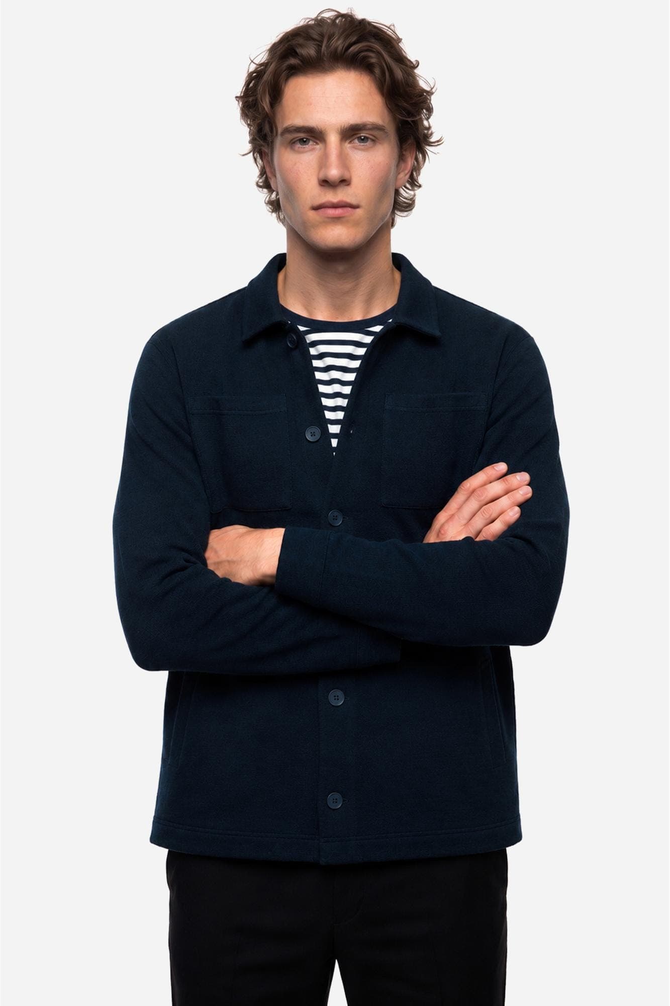 Erkek Lacivert Çift Cepli Regular Fit Ceket