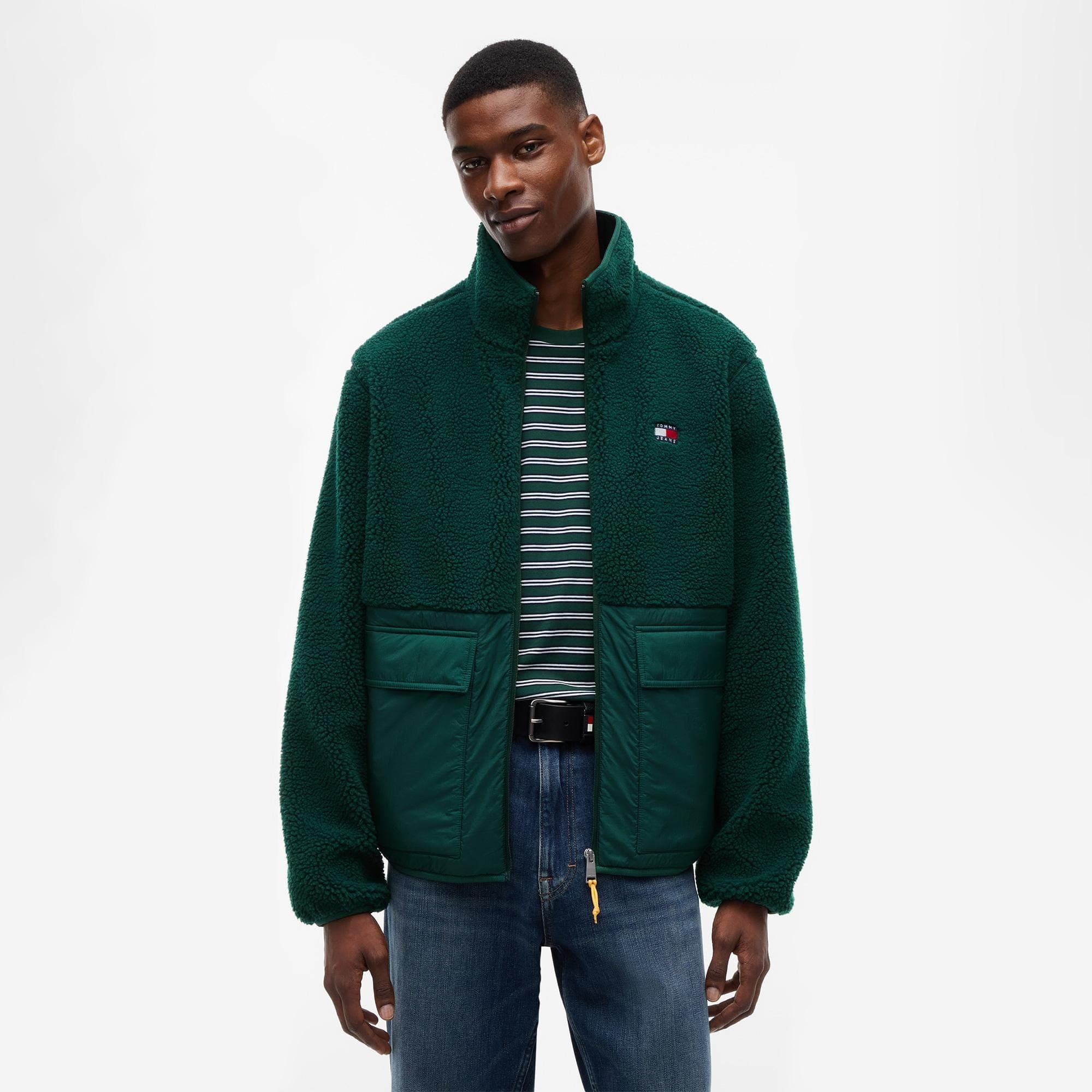 Tommy Hilfiger Essential Mix Teddy Erkek Yeşil Ceket