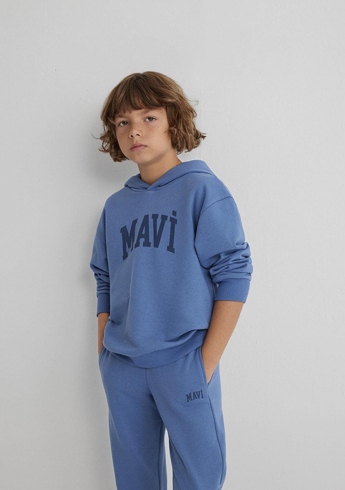 Mavi Kapüşonlu Bordo Sweatshirt 6S10143-70394