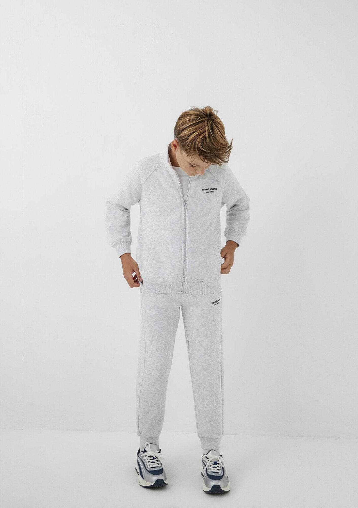 Mavi Mavi Jeans Baskılı Fermuarlı Gri Sweatshirt 6S10226-88467