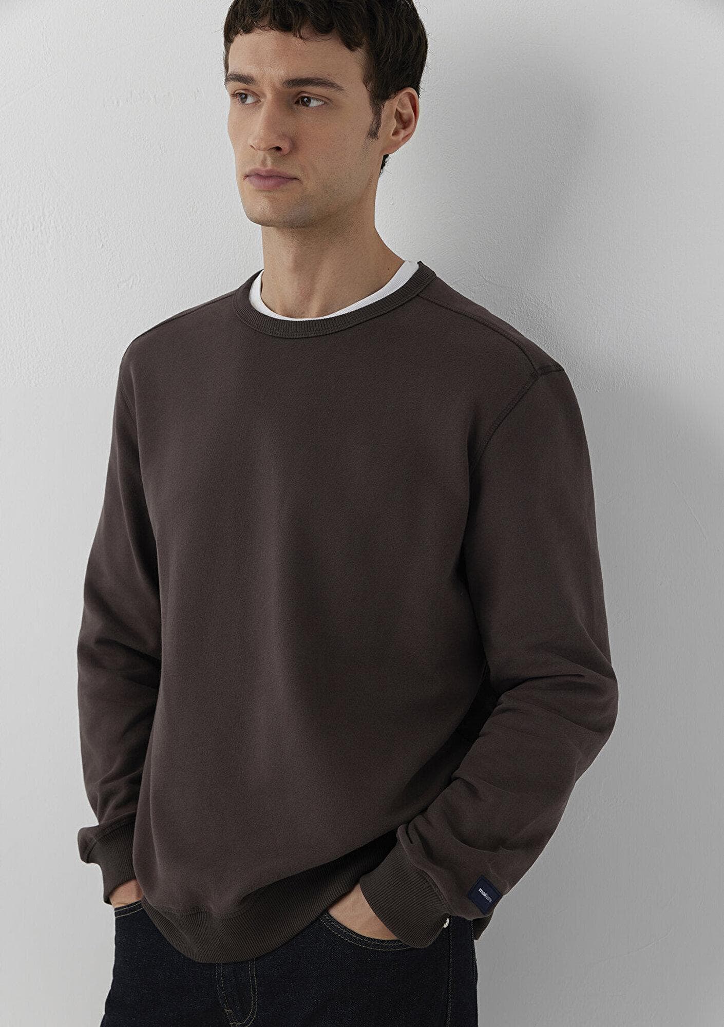 Mavi Mavi Jeans Kahverengi Basic Sweatshirt 0S10620-70219