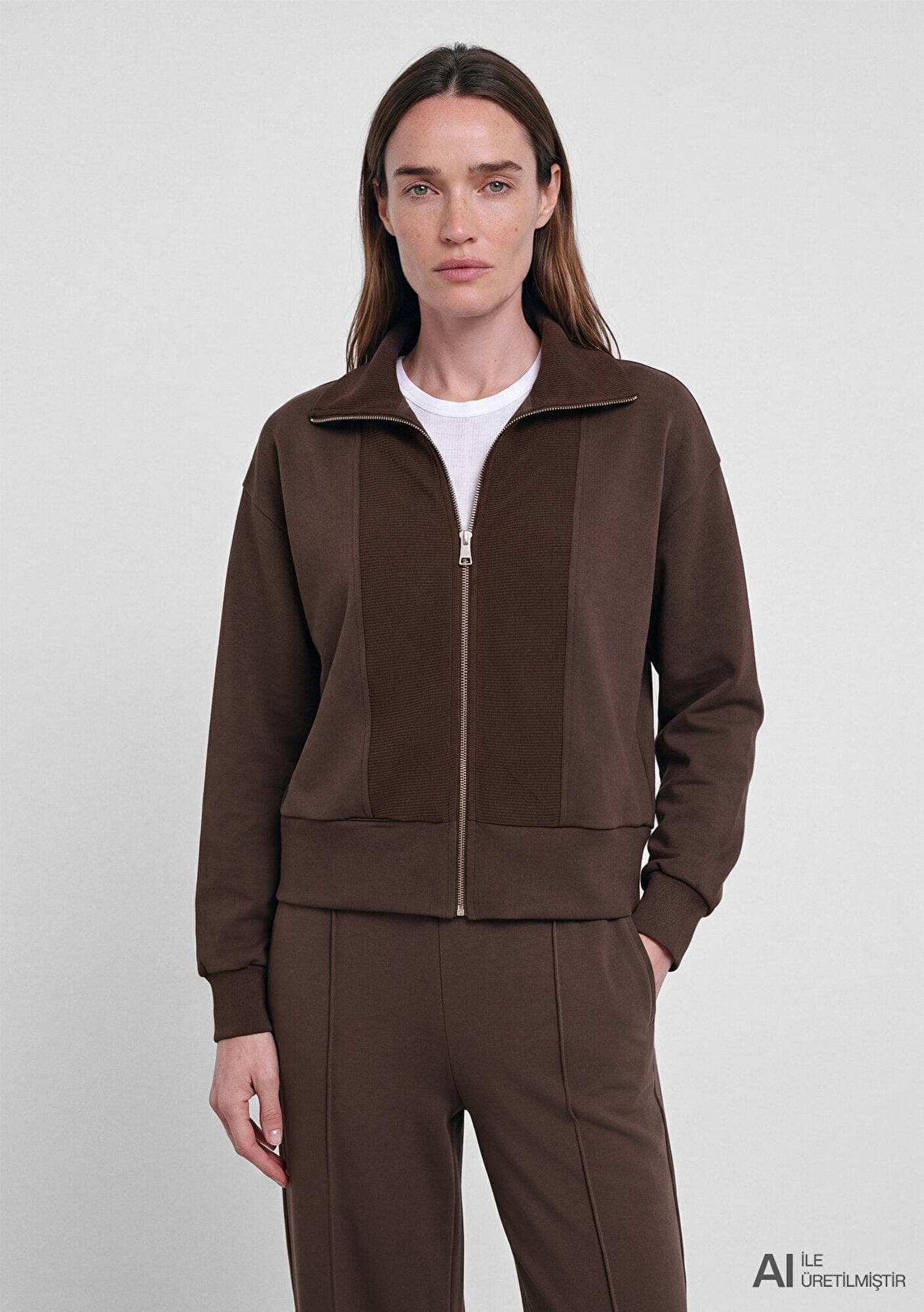Mavi Mavi Sporty Lux (Tencel™) Modal Karışımlı Kahverengi Sweatshirt 1S10582-70240