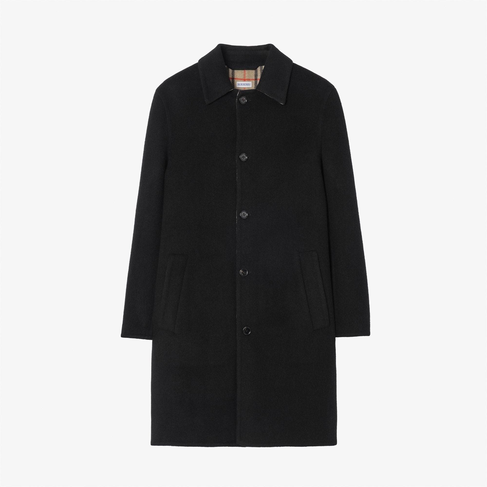 Burberry Mid-Length Wool Worthing Erkek Siyah Kaban