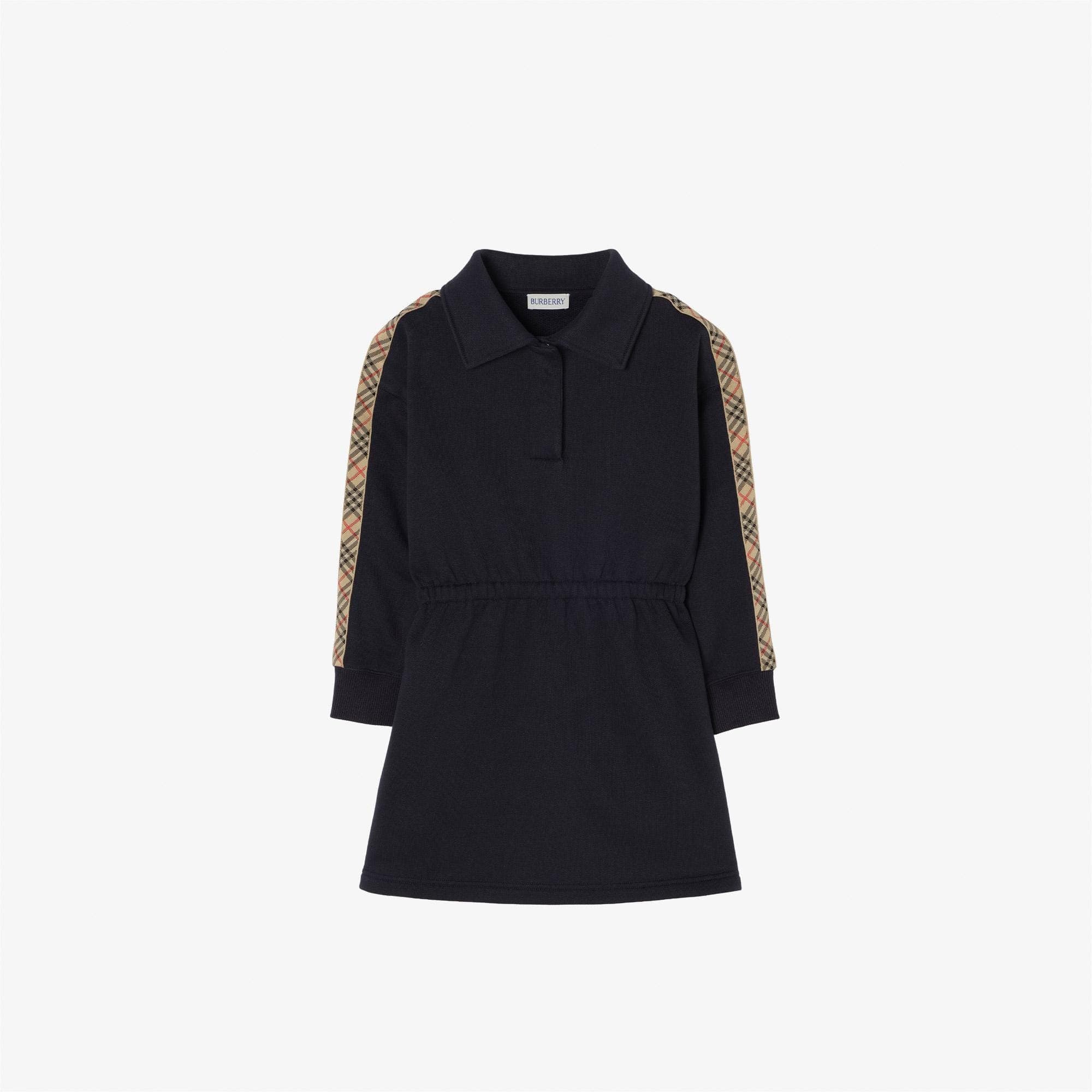 Burberry Alina Check Tape Çocuk Lacivert Elbise