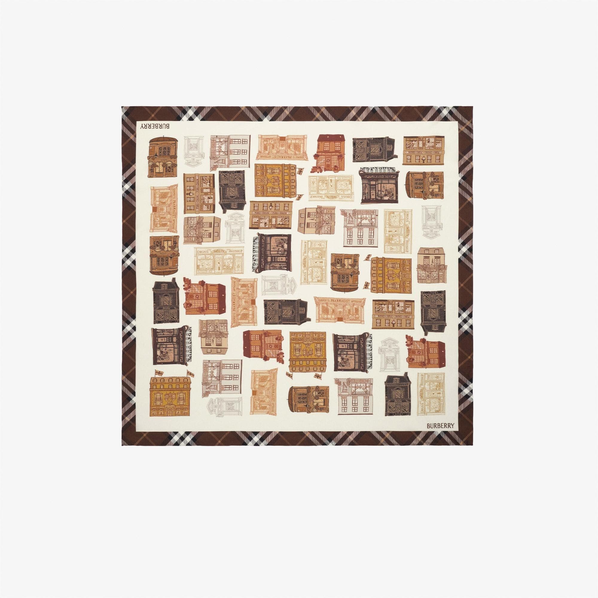 Burberry Storfront Print Silk Kadın Kahverengi Eşarp