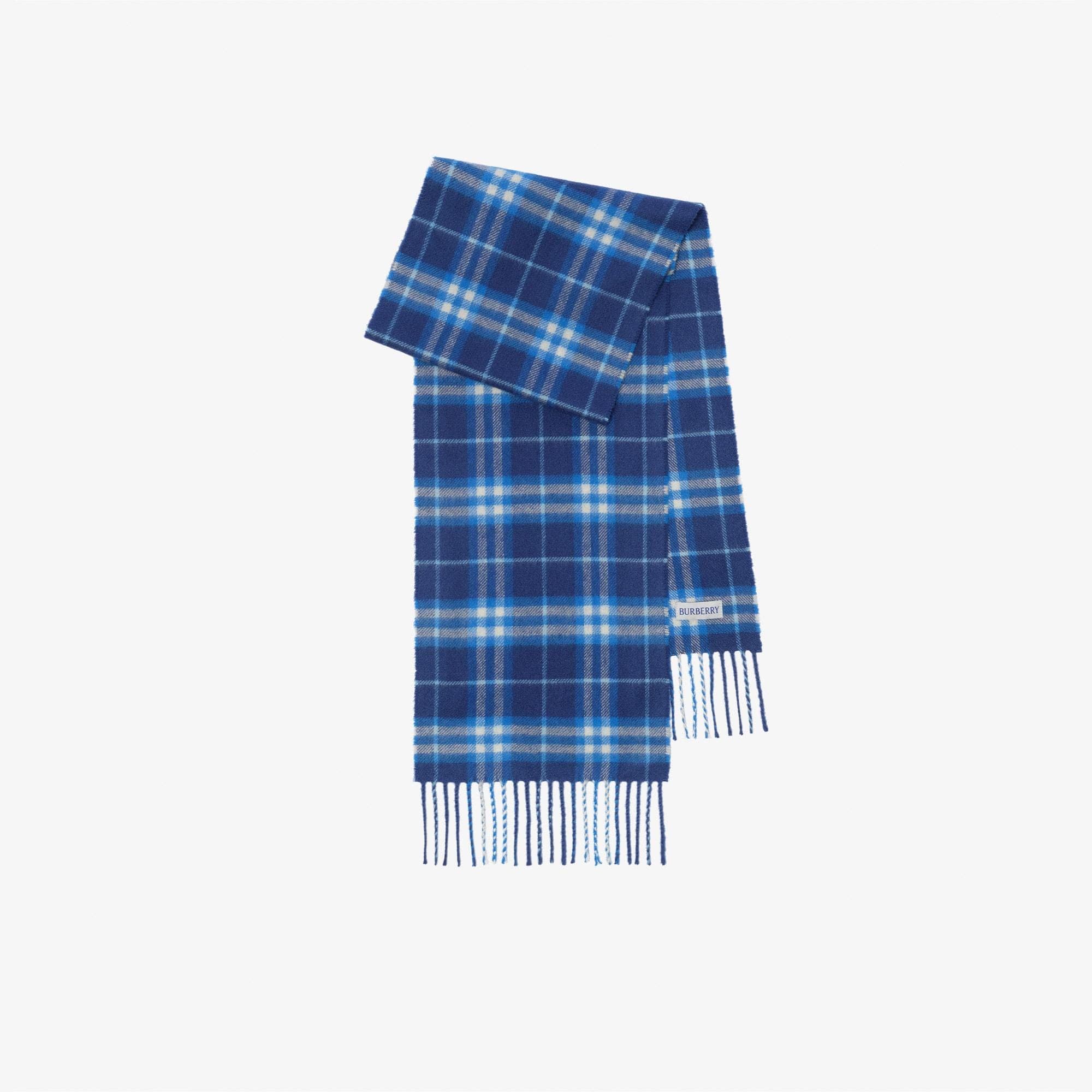 Burberry Check Cashmere Çocuk Mavi Atkı