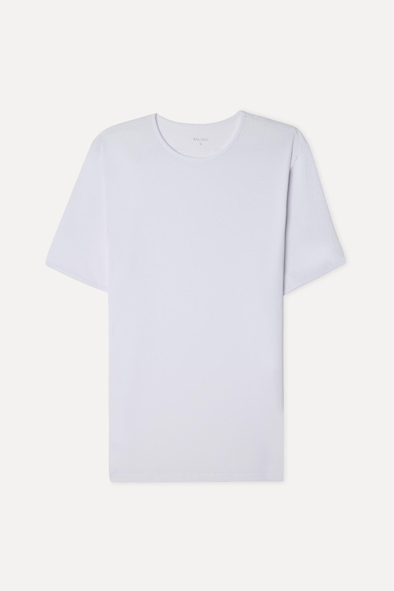 Erkek Beyaz Bisiklet Yaka T-Shirt
