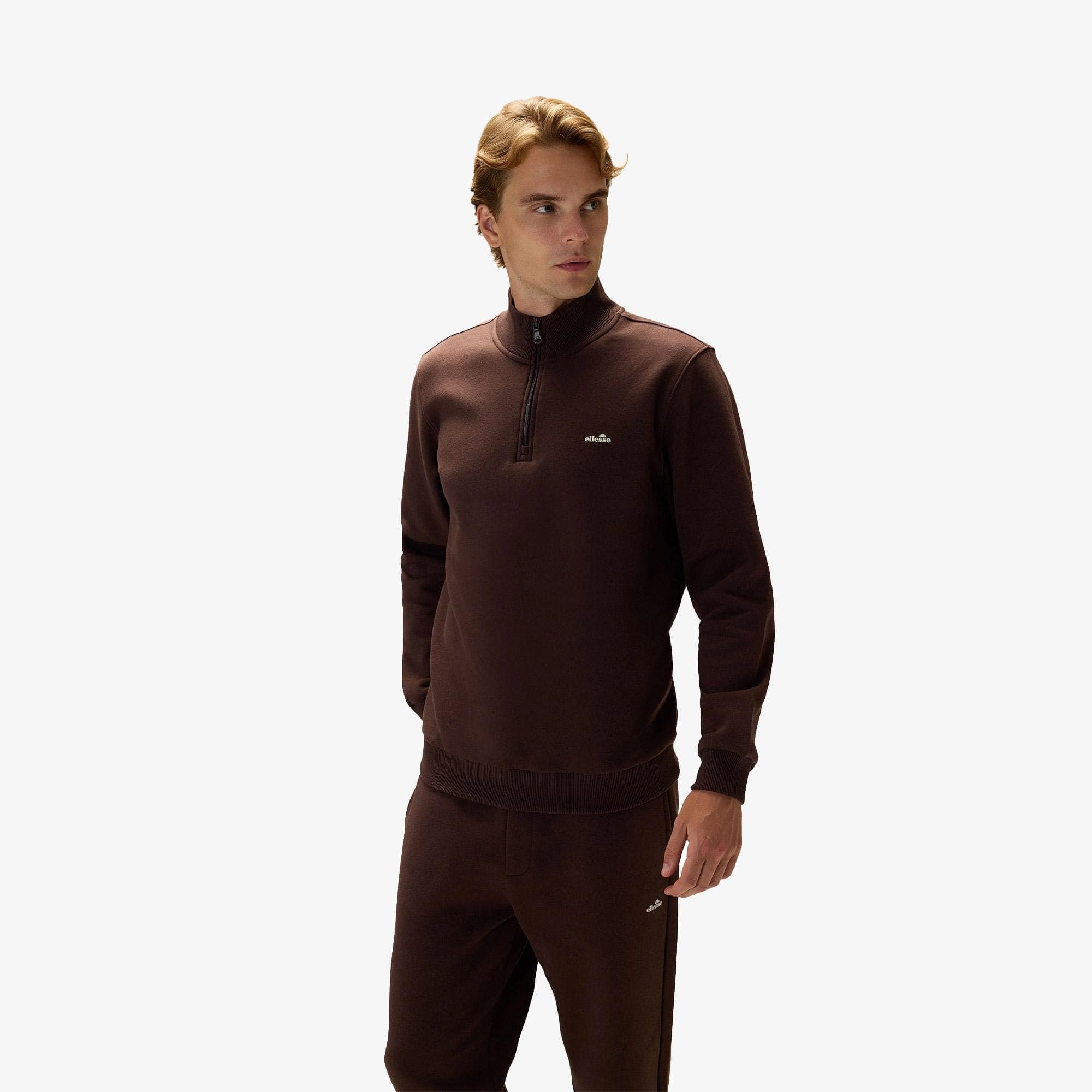 Ellesse Erkek Kahverengi Fermuarlı Sweatshirt