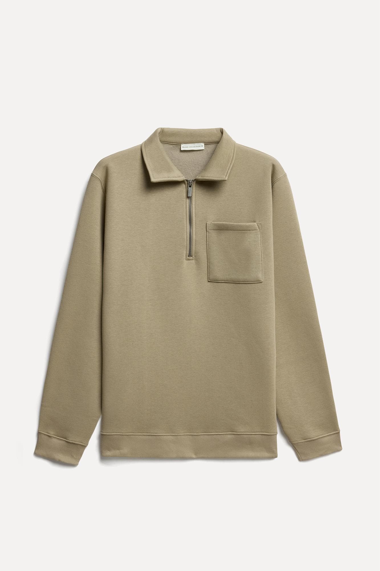 Erkek Bej Rengi Polo Yaka Sweatshirt