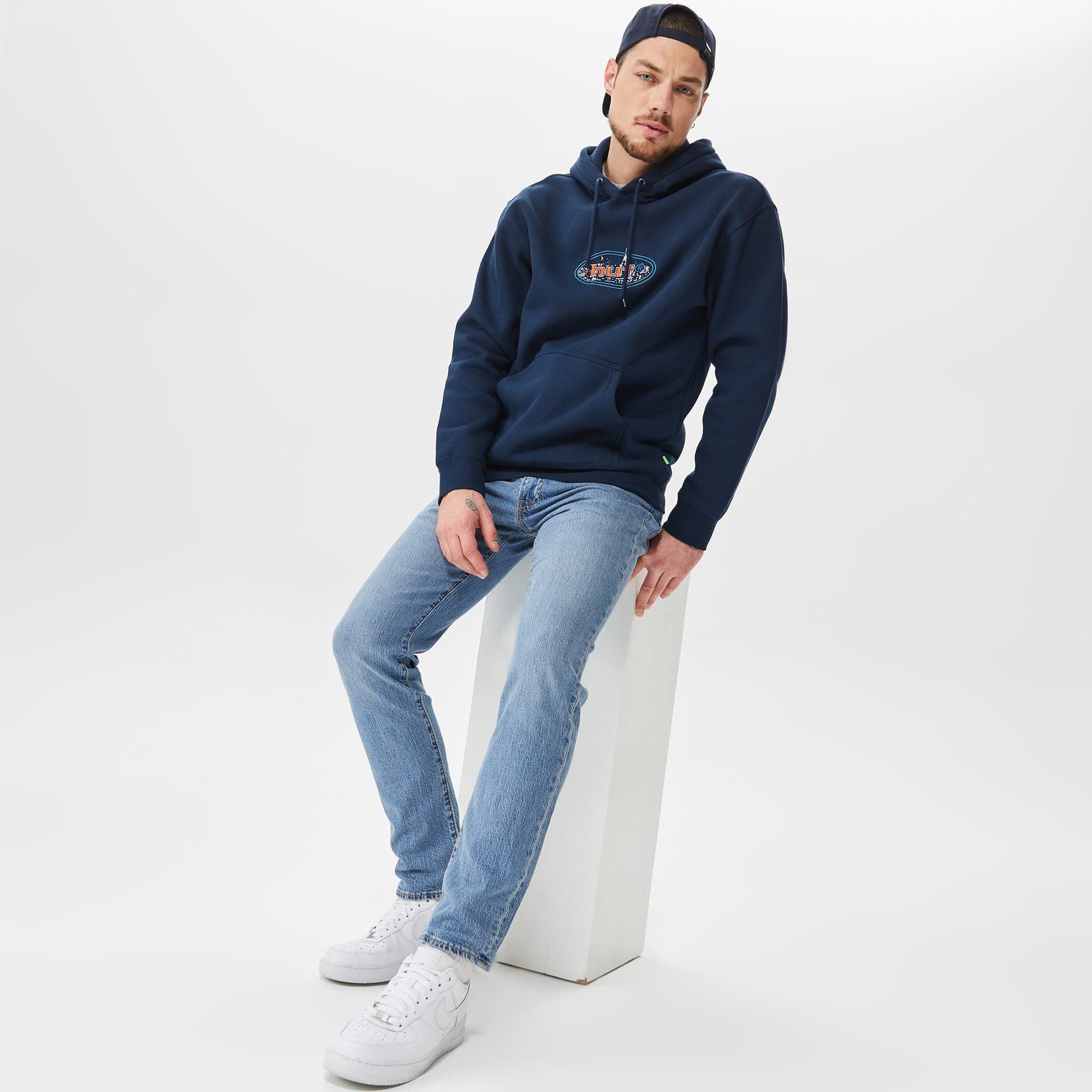 Huf City Lights Erkek Lacivert Hoodie