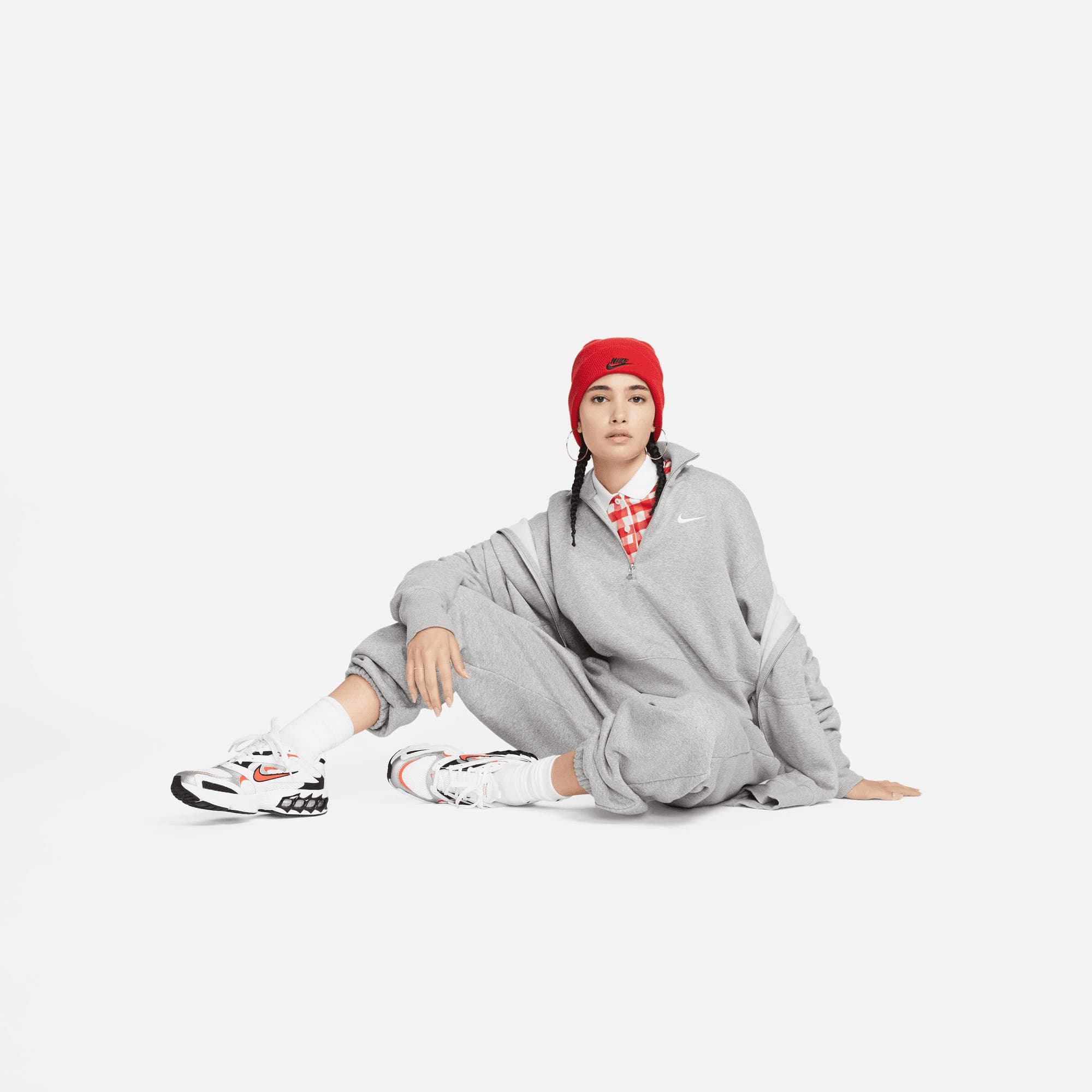 Nike Sportswear Phoenix Fleece Crop Kadın Gri Sweatshirt
