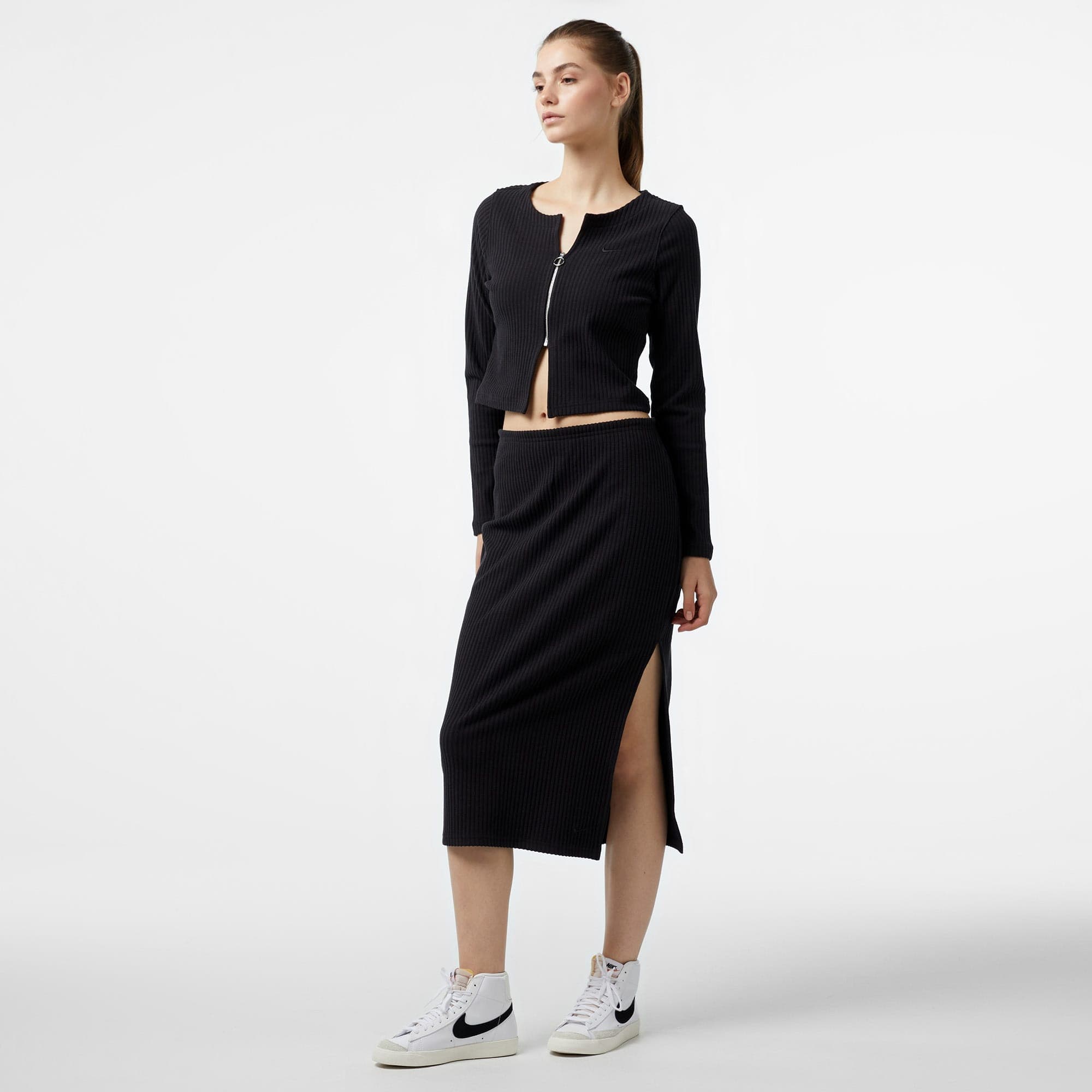 Nike Sportswear Chill Knit Kadın Siyah Etek