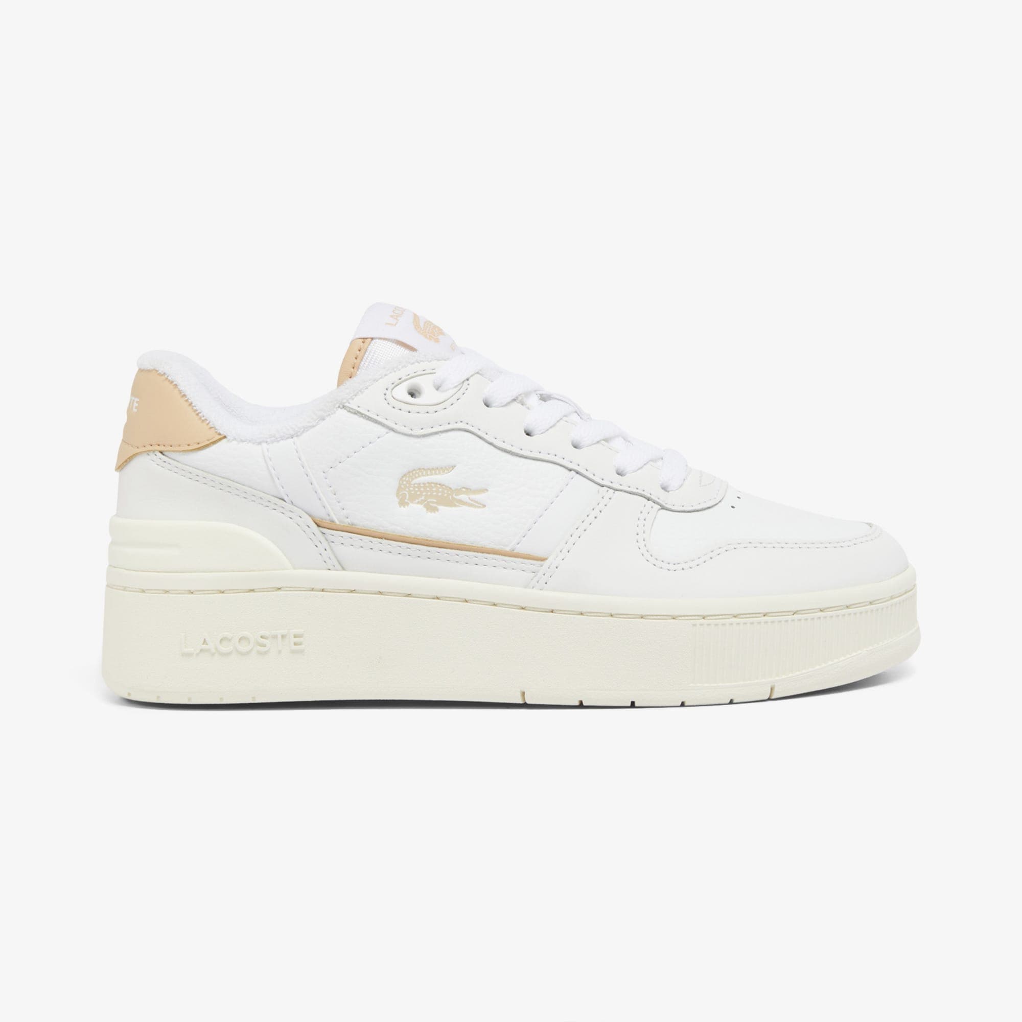 Lacoste T-Clip Platform Kadın Krem Spor Ayakkabı
