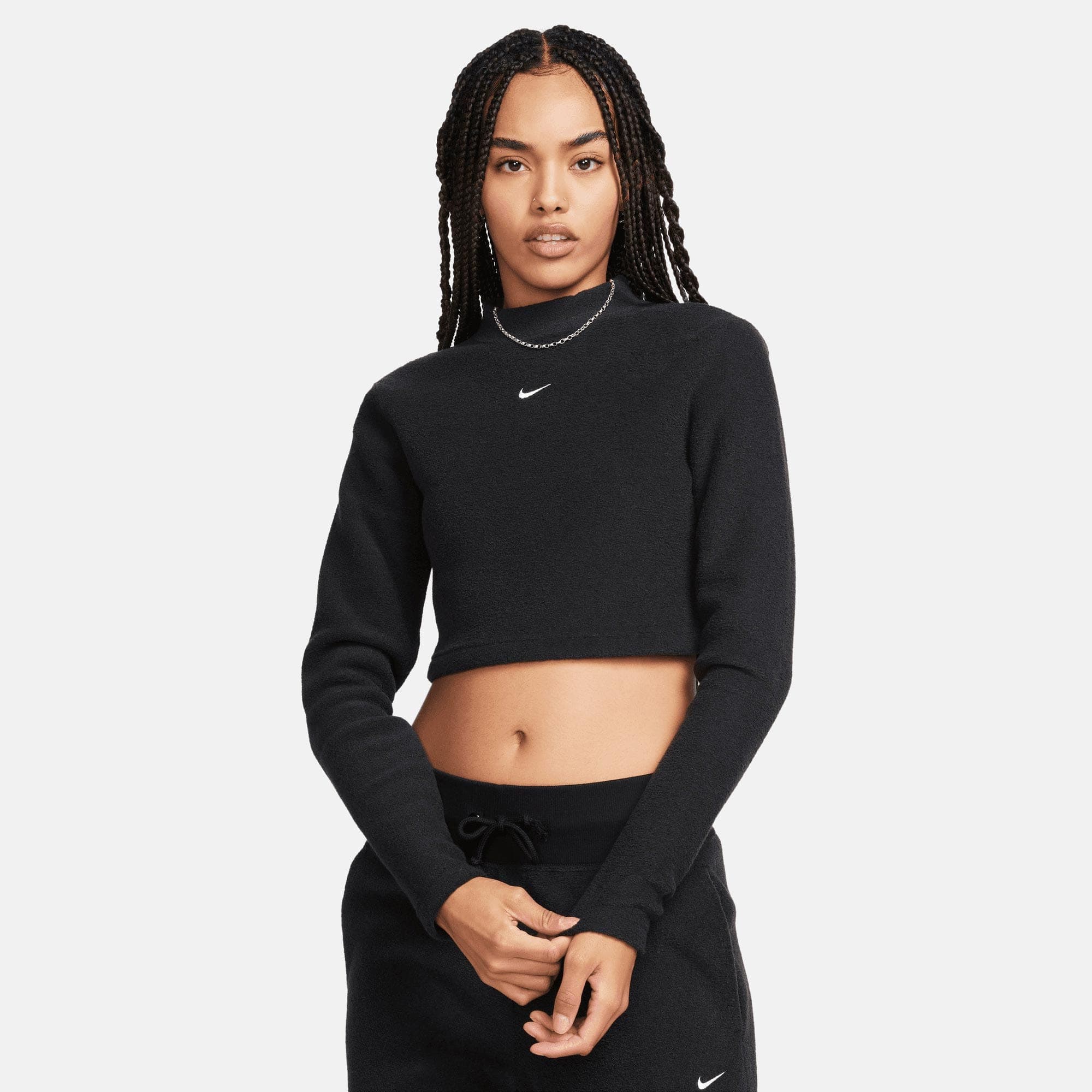 Nike Sportswear Phoenix Plush Kadın Siyah Sweatshirt