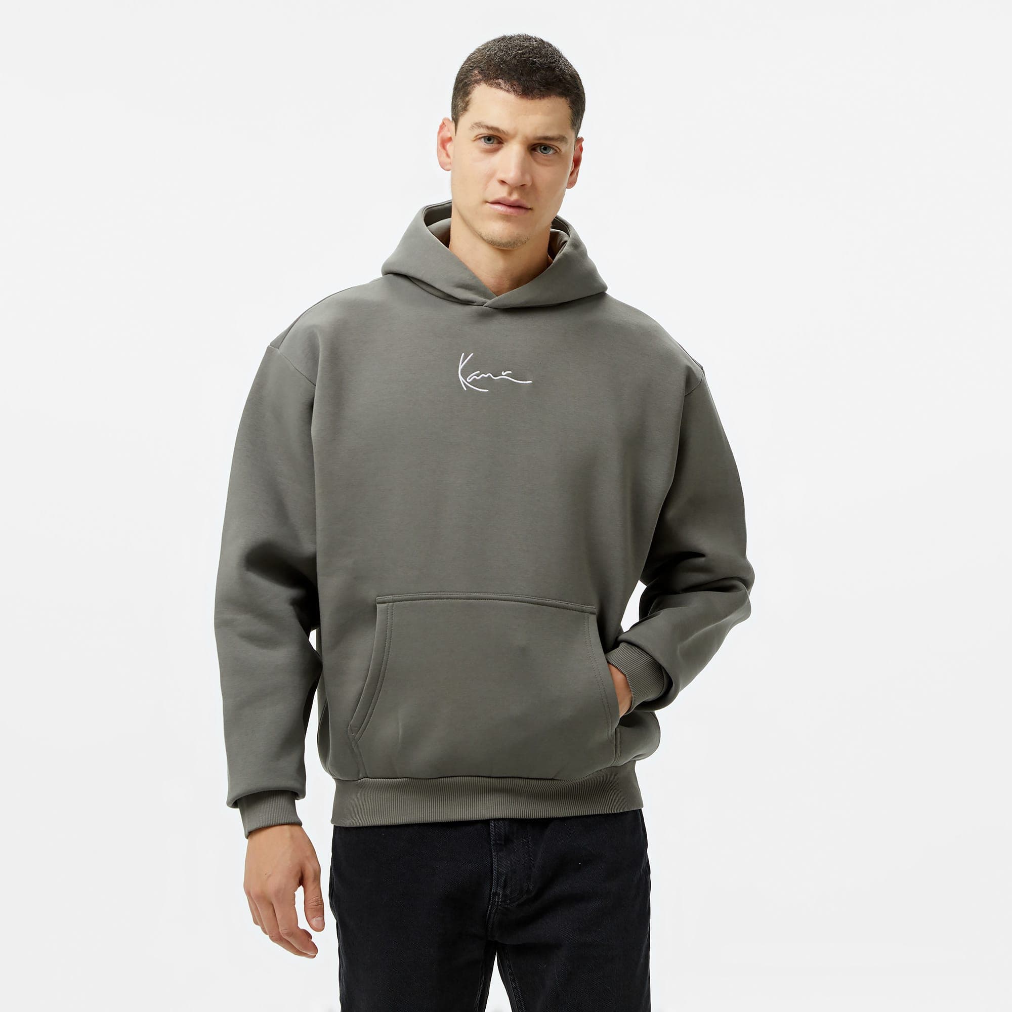 Karl Kani Small Signature Essential Os Erkek Gri Hoodie