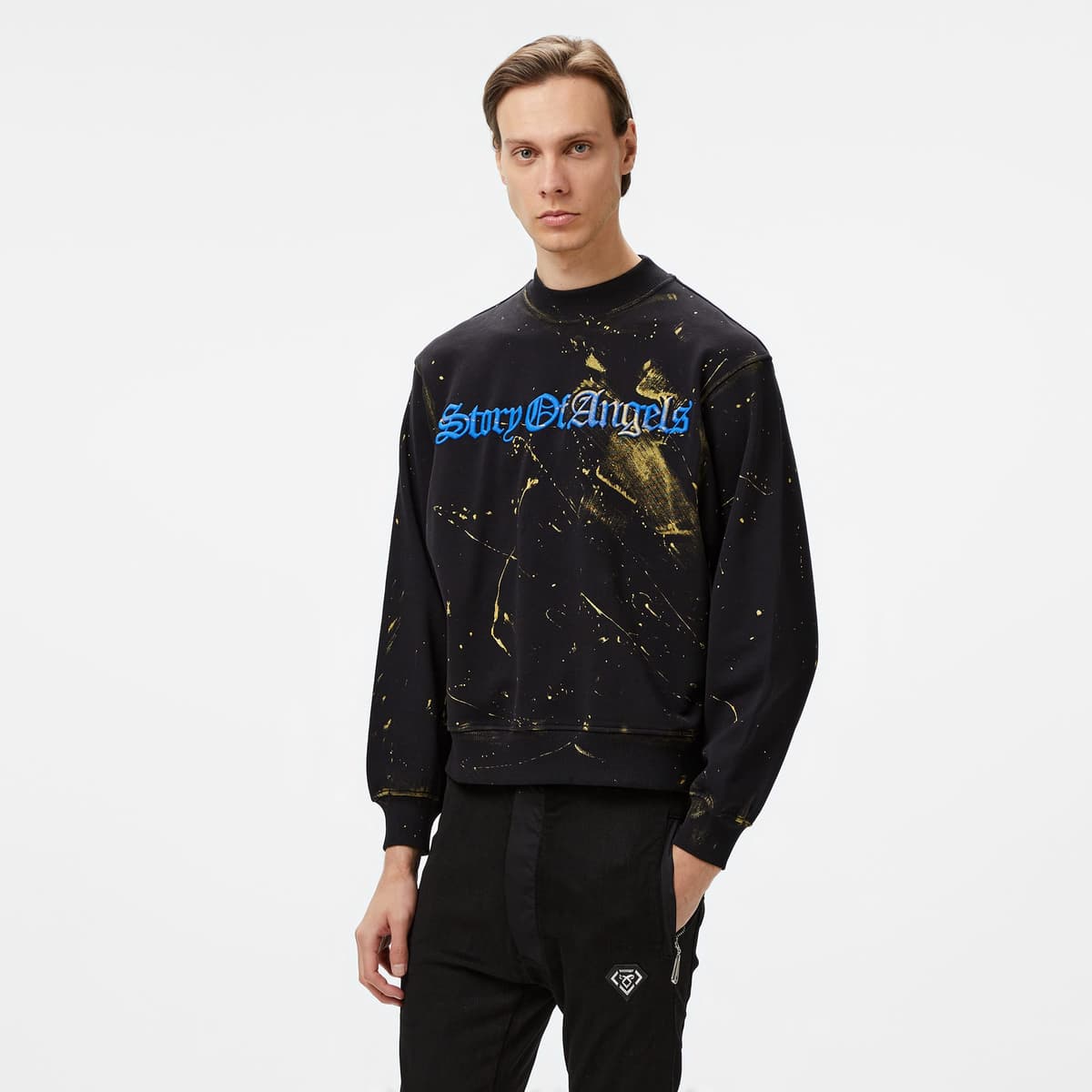 Story Of Angels Soa Gold Angel Hand-Dye Erkek Gri Sweatshirt