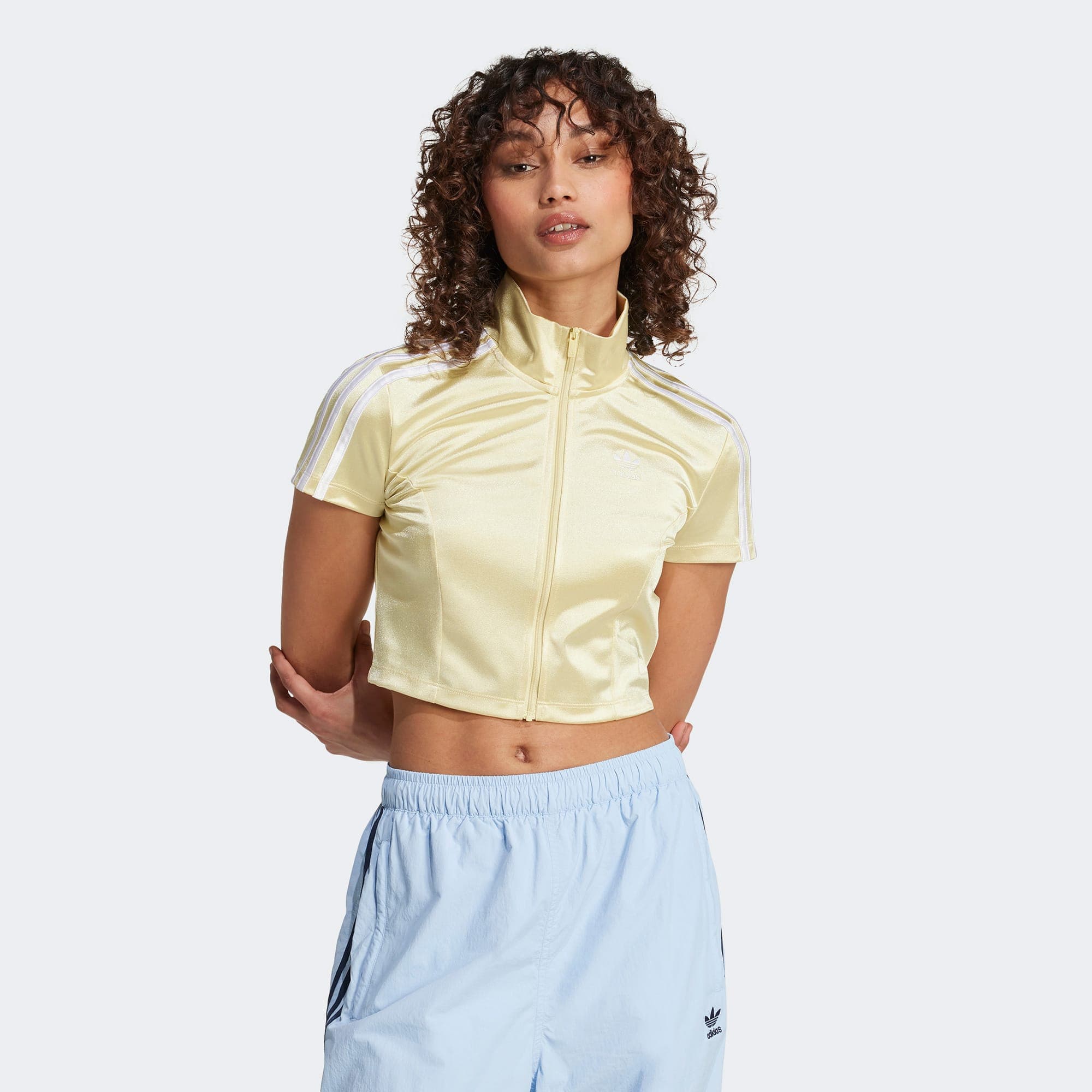 adidas Originals Full Zipped Kadın Sarı Crop Üst