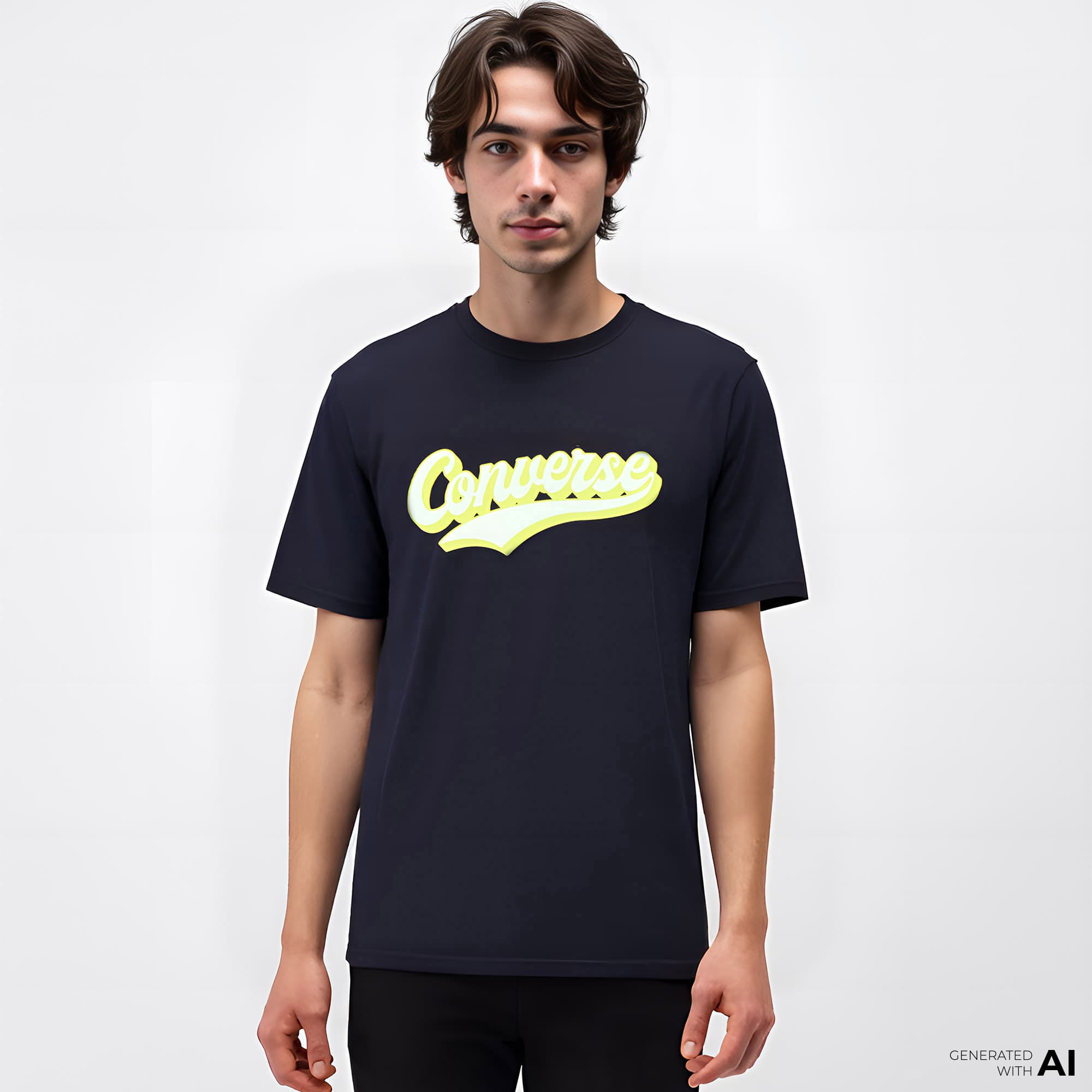 Converse Classic Erkek Baskılı Siyah T-Shirt