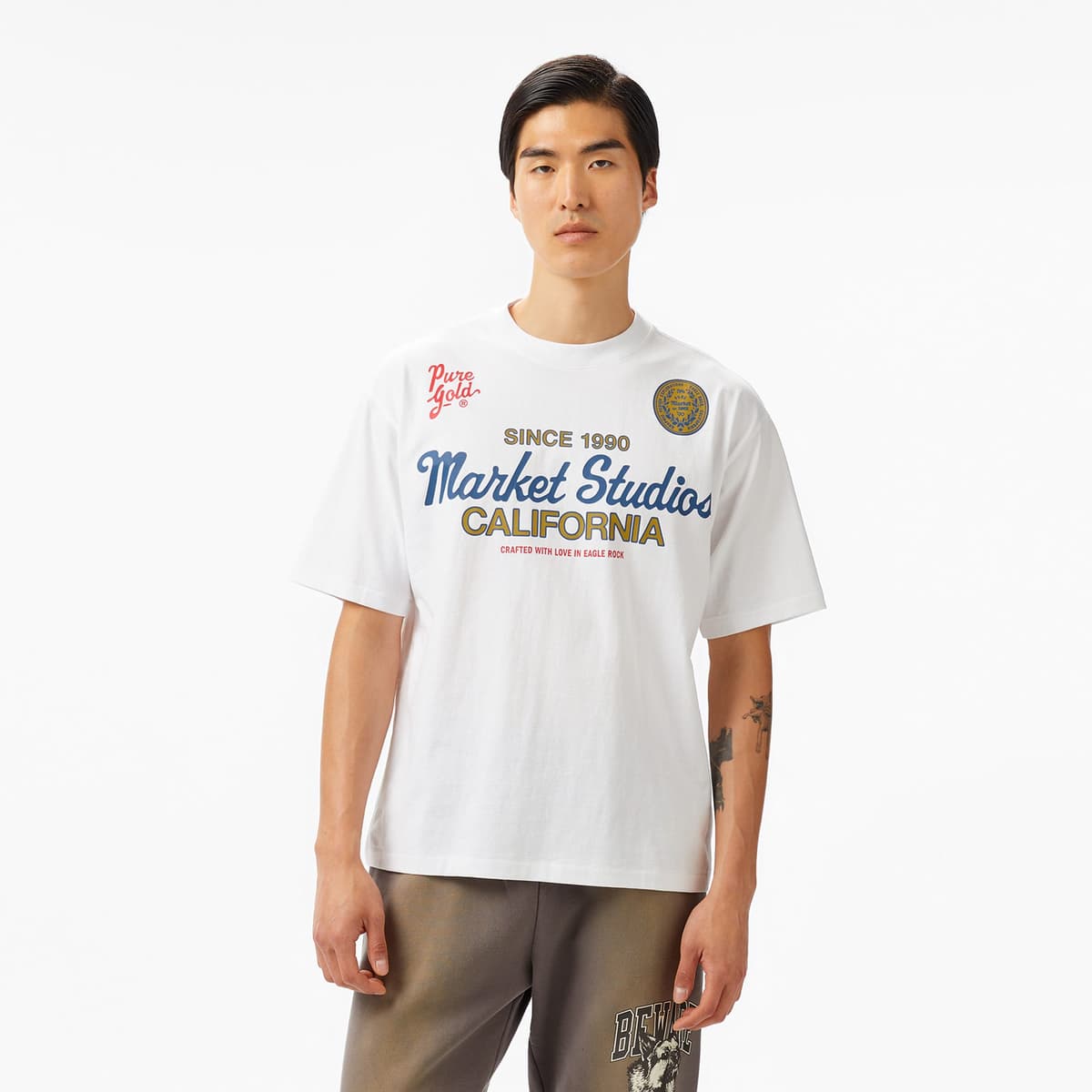 The Market Studios Pure Gold Unisex Mavi T-Shirt