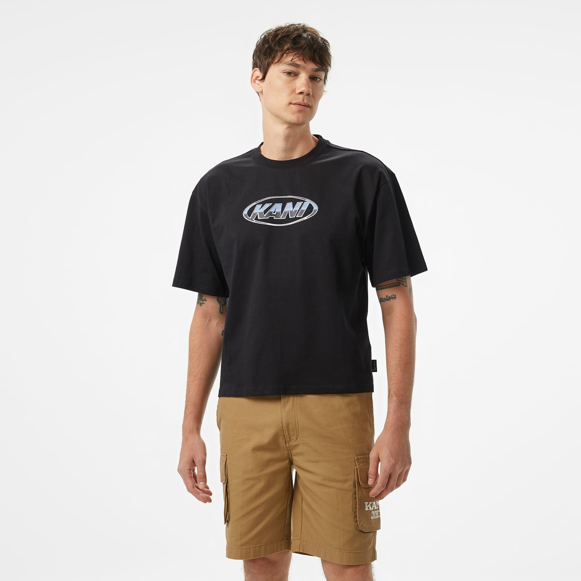 Karl Kani Woven Signature Chrome Logo Erkek Siyah T-Shirt