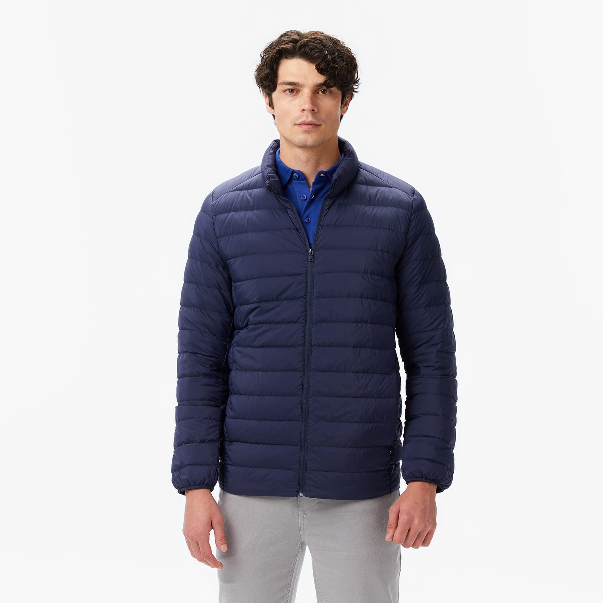 Nautica Erkek Lacivert Regular Fit Dik Yaka Su İtici Kaz Tüyü Mont