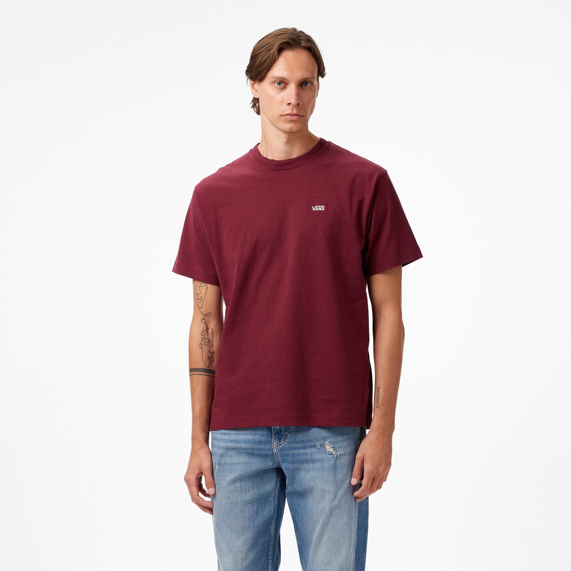 Vans Left Chest ii Loose Ss Erkek Bordo T-Shirt