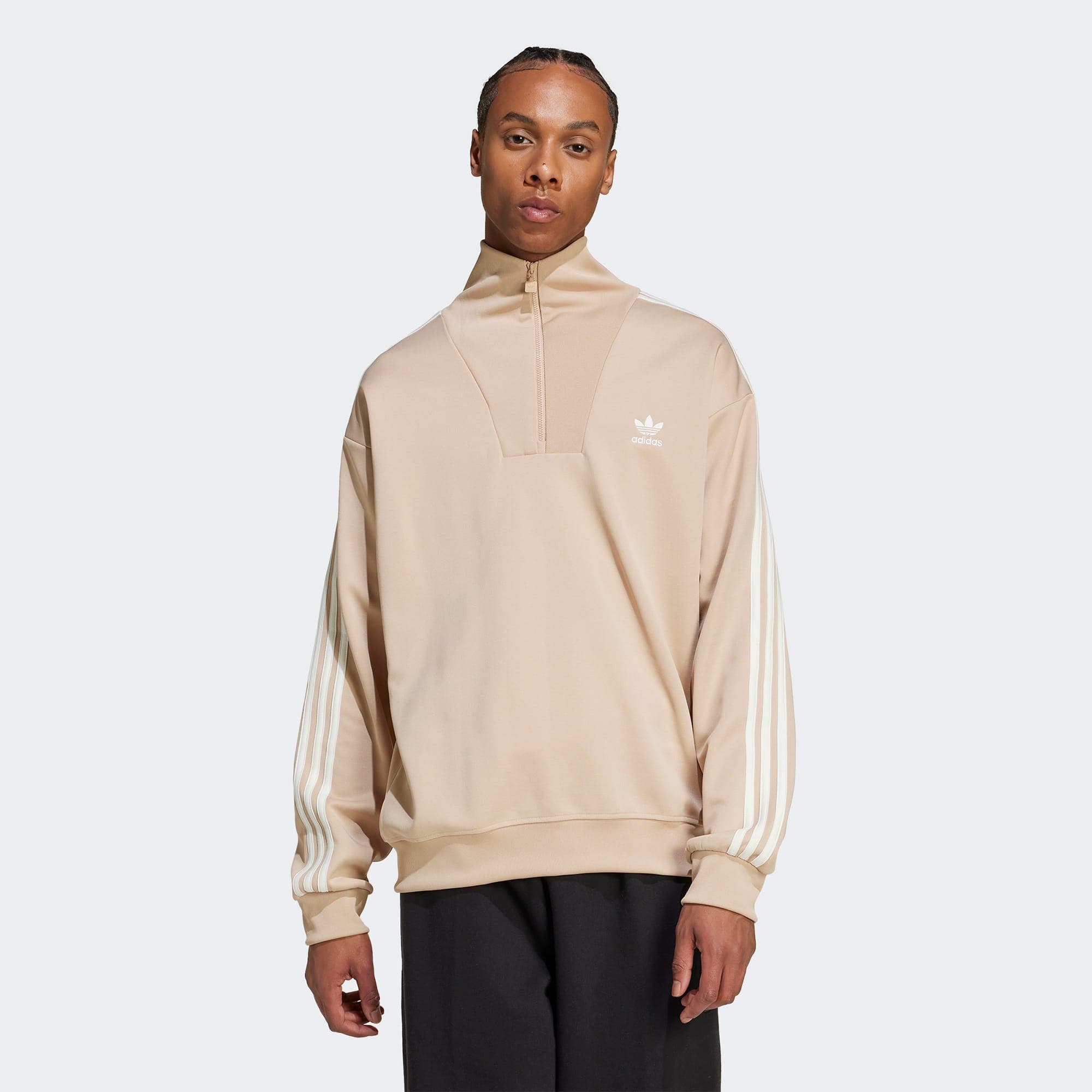 adidas Adicolor Funel Neck Erkek Bej Sweatshirt