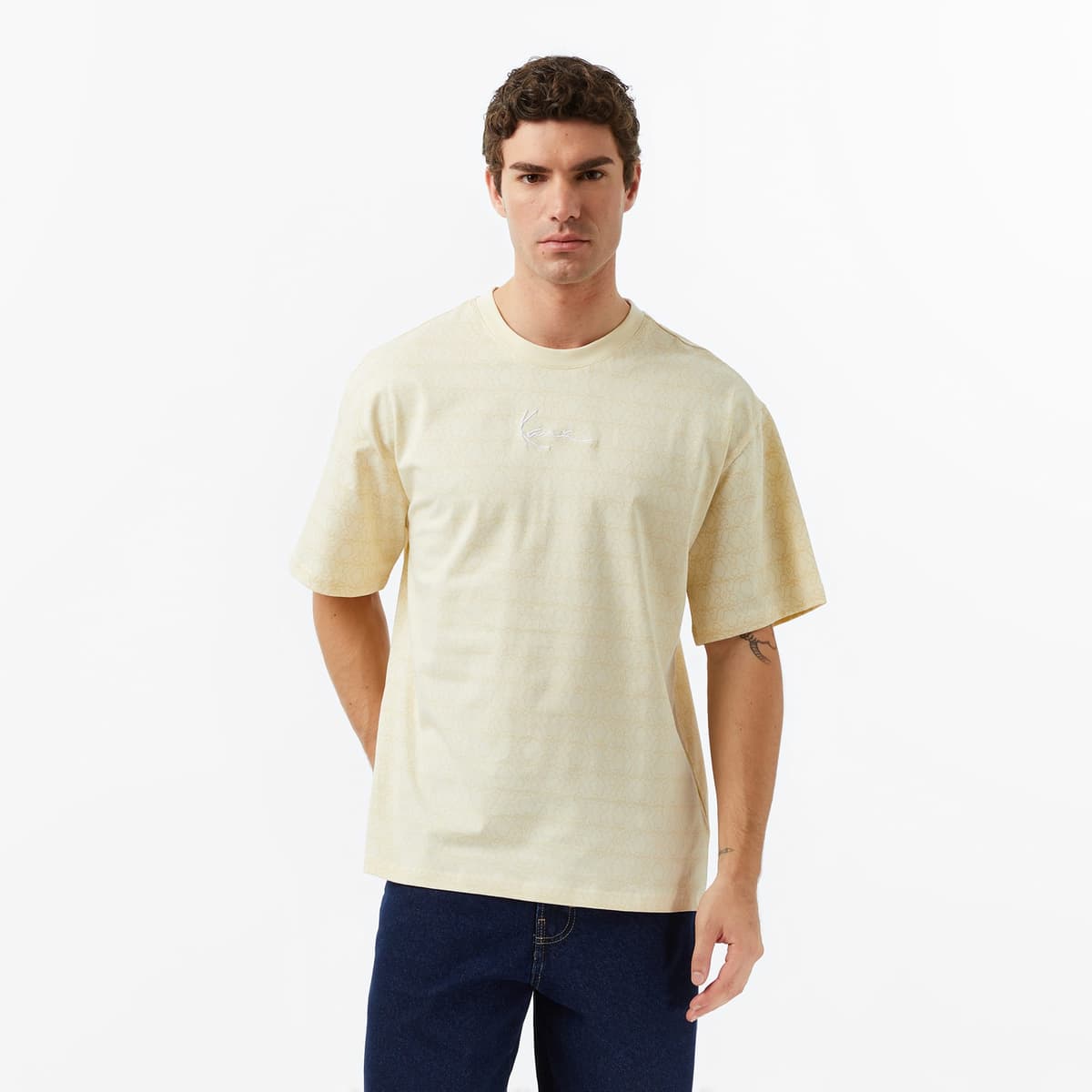 Karl Kani Signature Erkek Bej T-Shirt