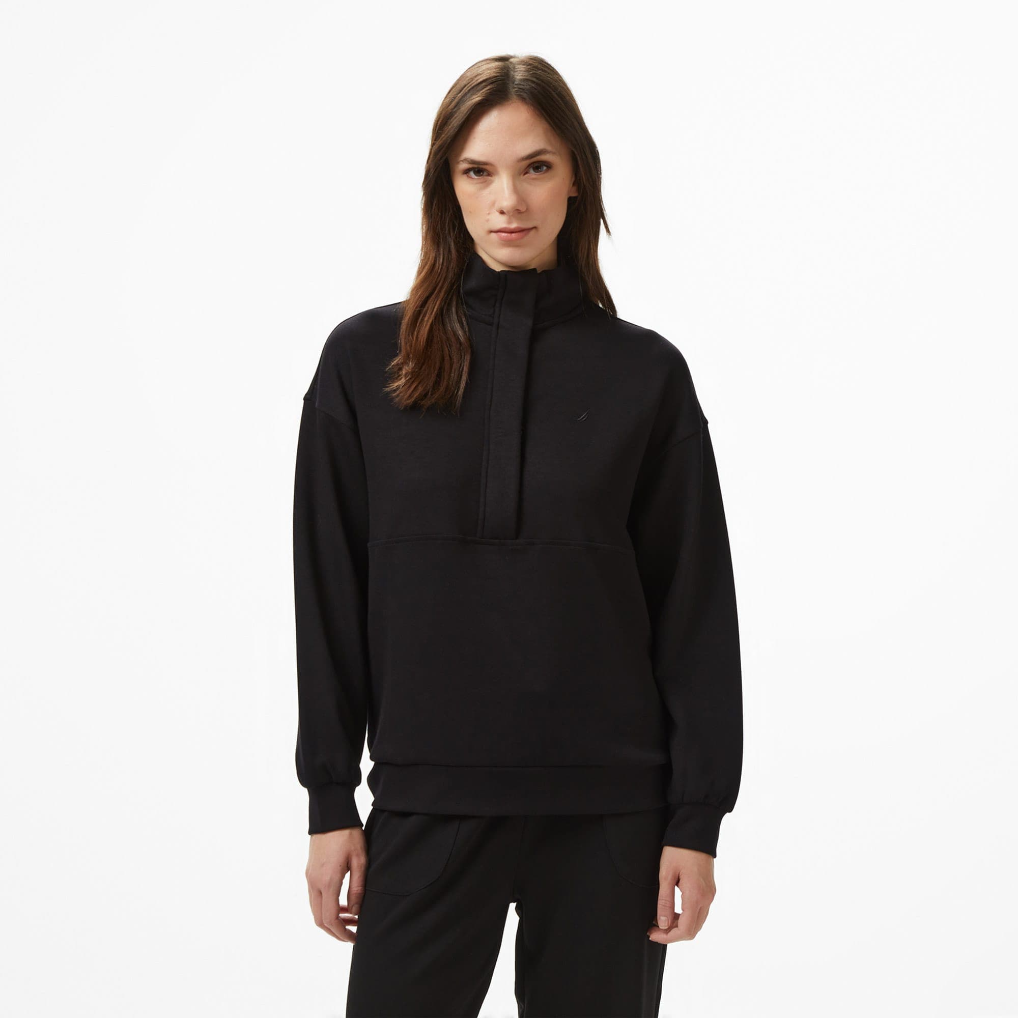 Nautica Kadın Siyah Regular Fit Sweatshirt