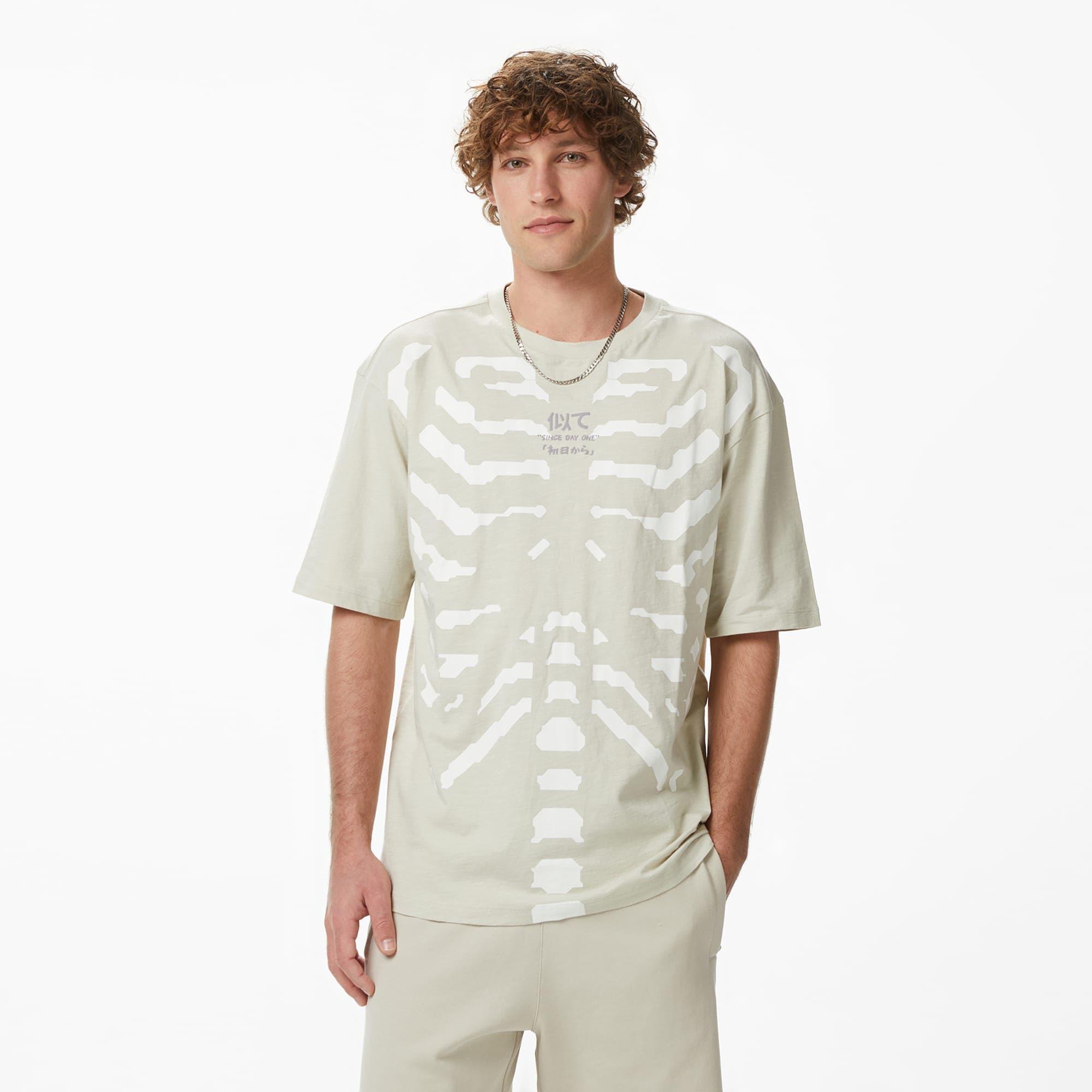 UNITED4 Regular Fit Erkek Krem T-Shirt