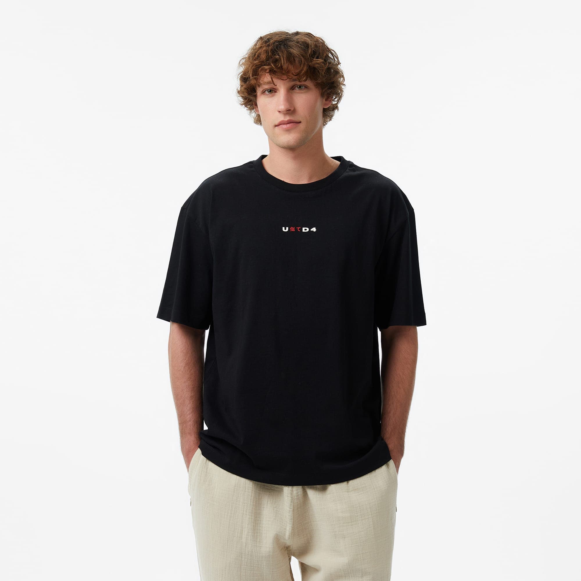 UNITED4 Regular Fit Erkek Siyah T-Shirt