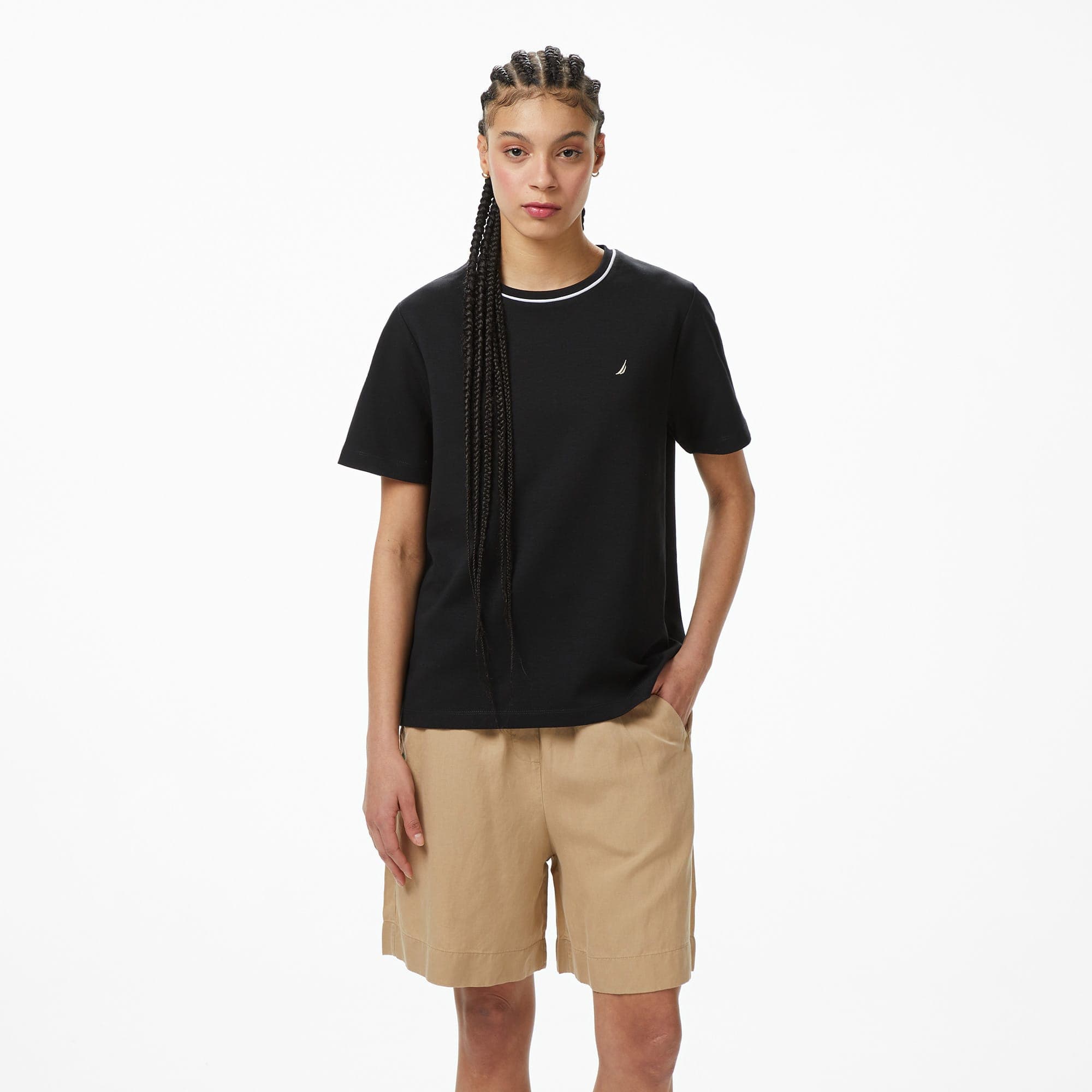 Nautica Kadın Siyah Regular Fit T-Shirt