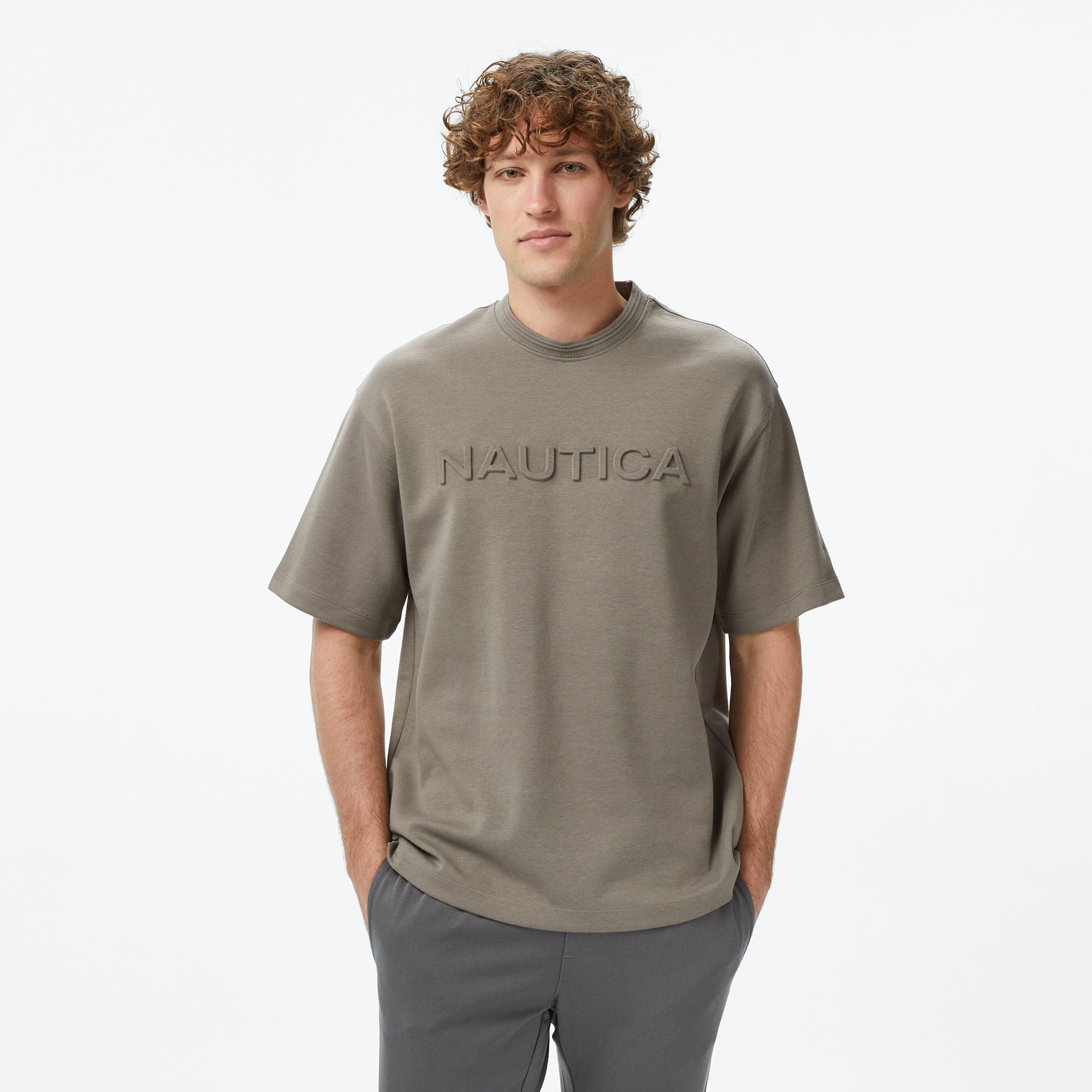 Nautica Erkek Kahverengi Regular Fit Baskılı T-Shirt