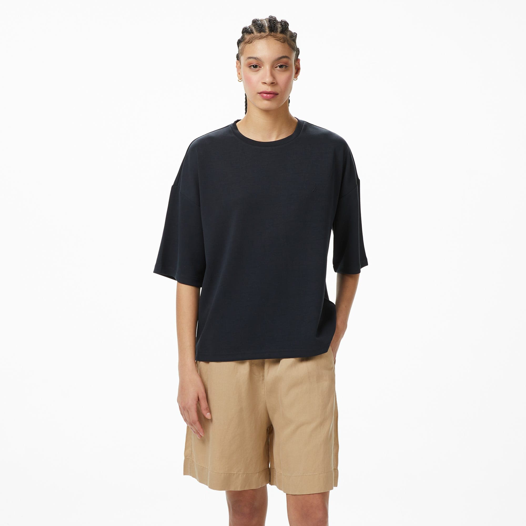 Nautica Kadın Siyah Regular Fit T-Shirt