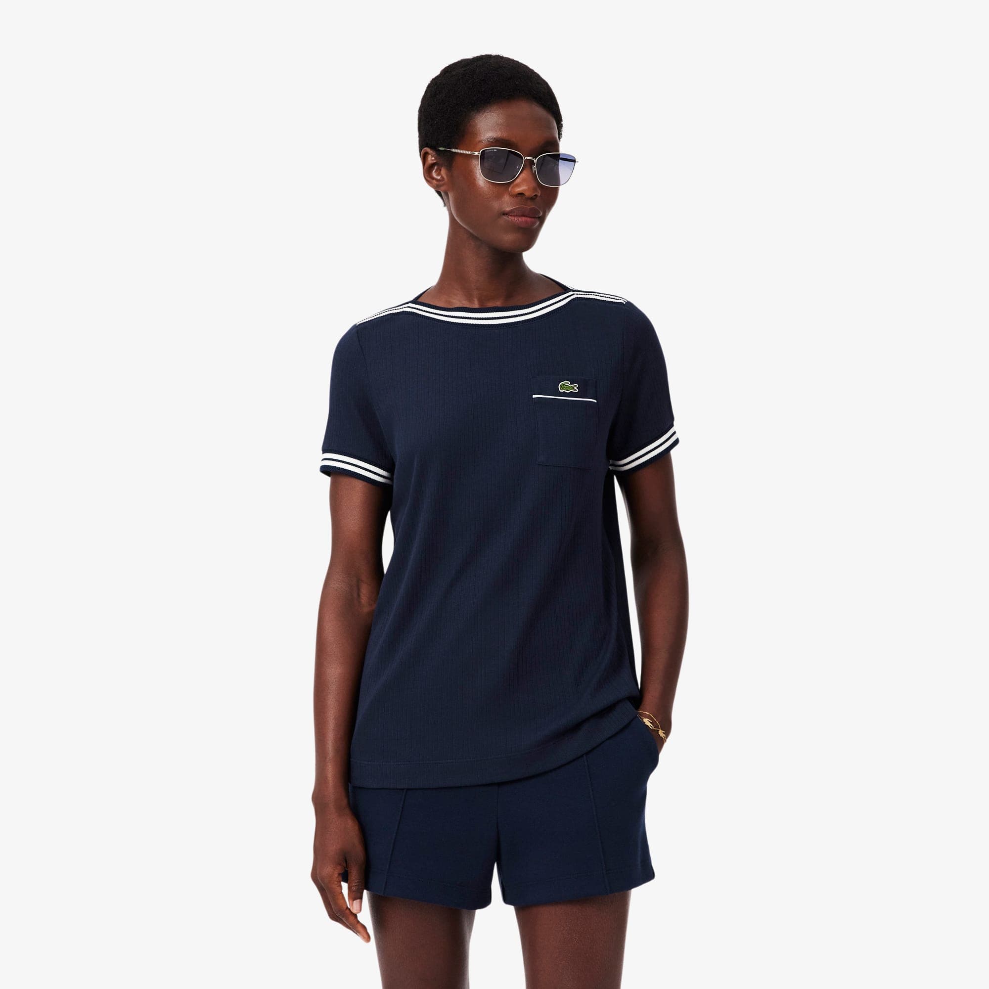 Lacoste Regular Fit Kadın Lacivert T-Shirt