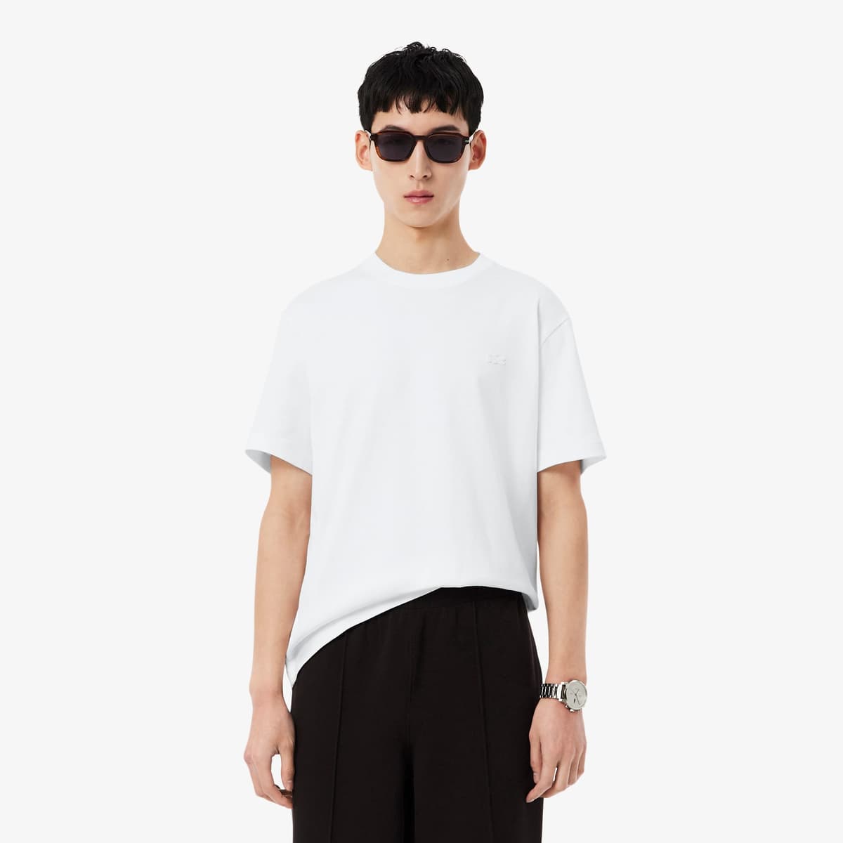 Lacoste Classic Fit Erkek Beyaz T-Shirt