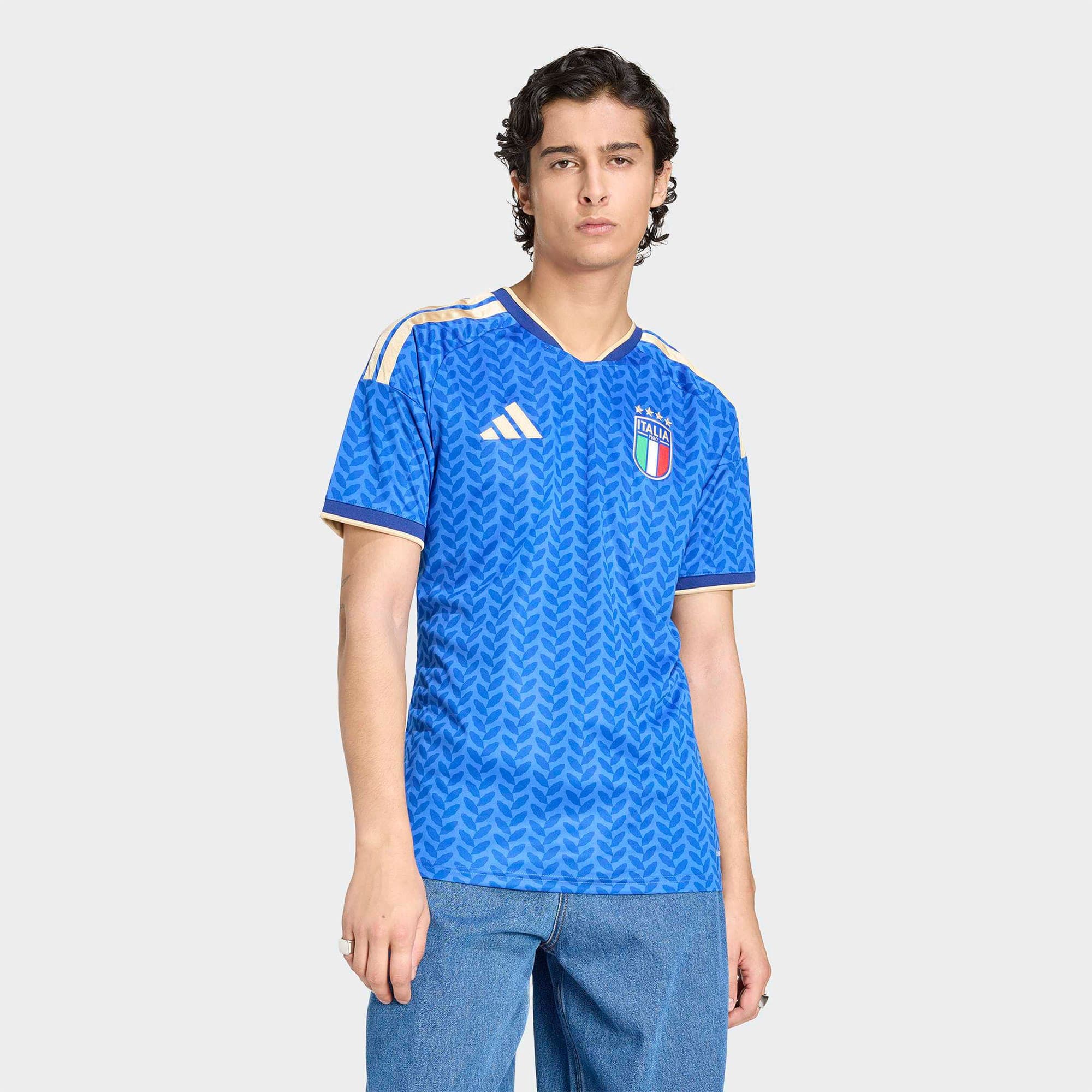 adidas İtalya 26 İç Saha Erkek Mavi Forma