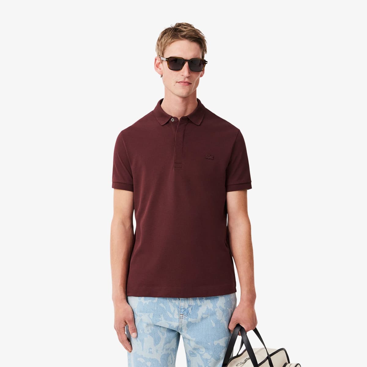 Lacoste Paris Erkek Regular Fit Uzun Kollu Bordo Polo