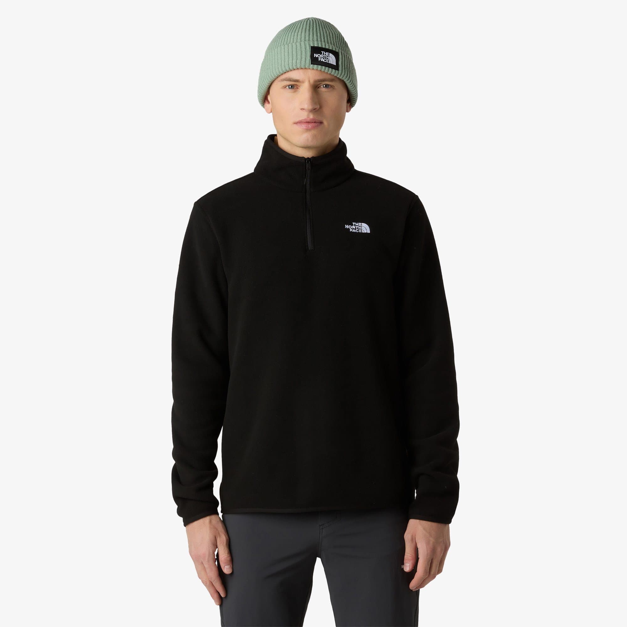 The North Face Glacier Fleece Erkek Fermuarlı Siyah Polar Üst