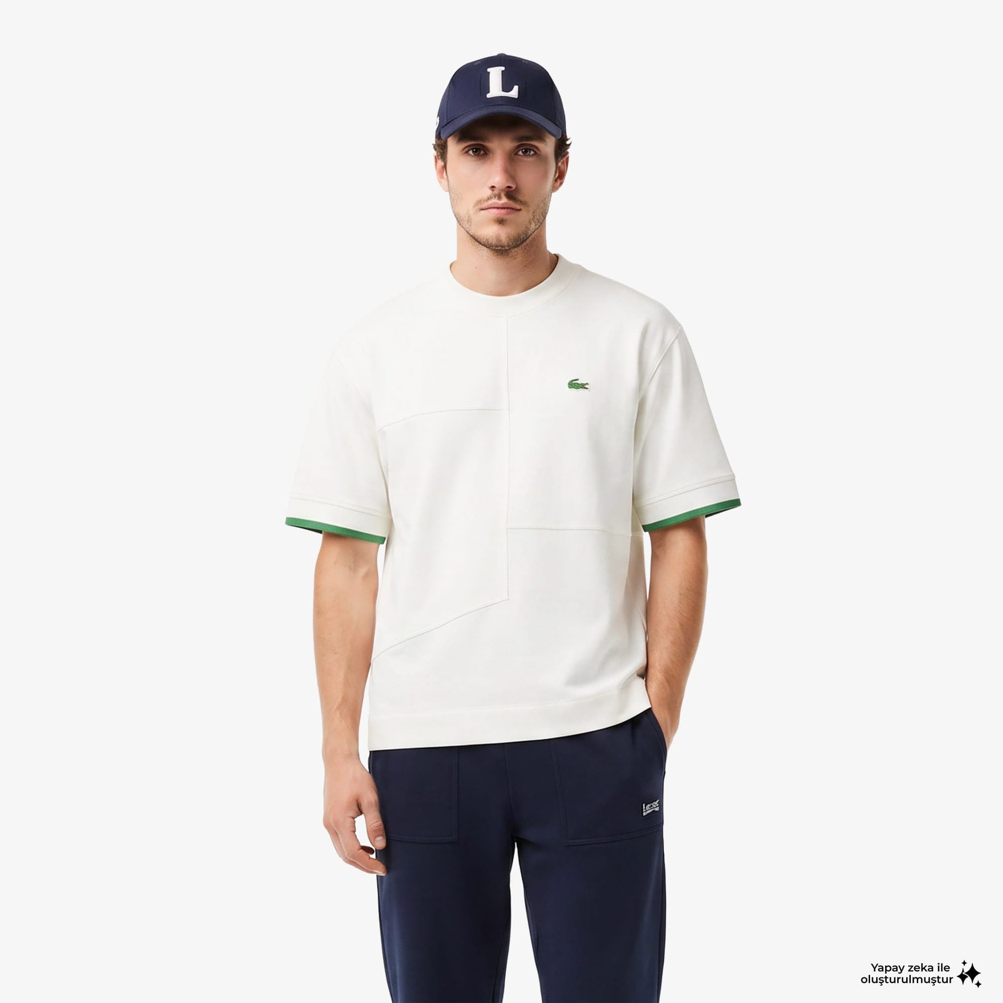 House of Superstep X Lacoste Kapsul Koleksiyon Erkek Beyaz T-Shirt
