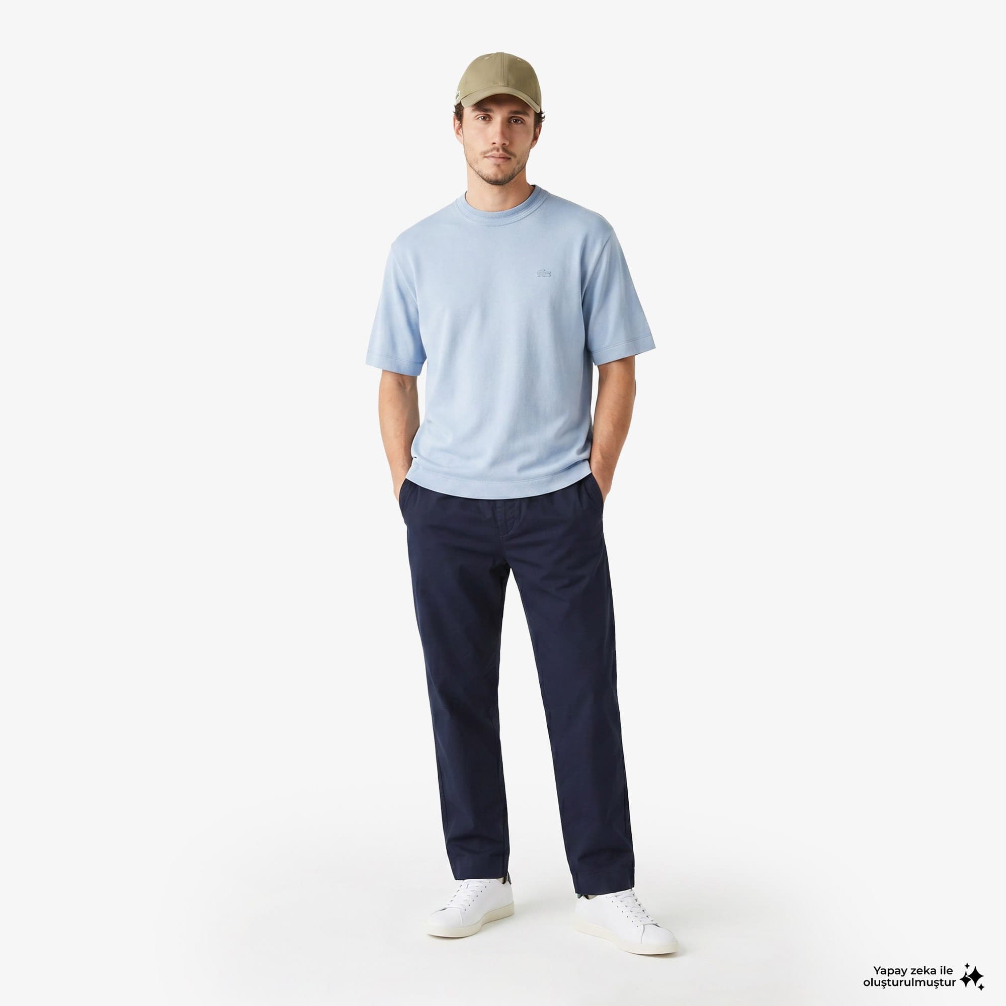 House of Superstep X Lacoste Kapsul Koleksiyon Erkek Mavi T-Shirt