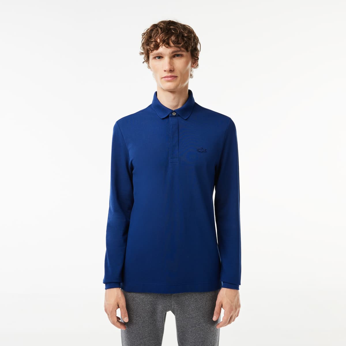 Lacoste Erkek Regular Fit Uzun Kollu Mavi Paris Polo
