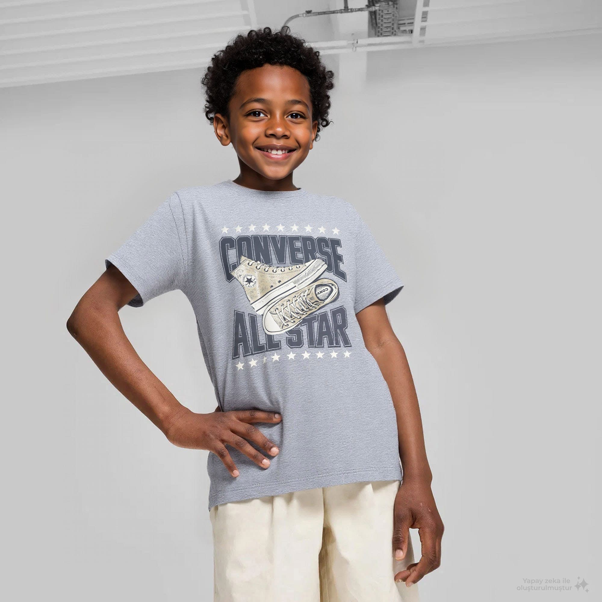 Converse Classic Çocuk Gri T-Shirt