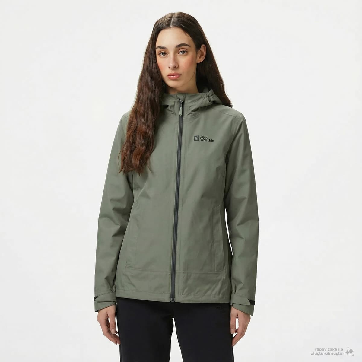 Jack Wolfskin Moonrise 3'ü 1 Arada Kadın Yeşil Outdoor Mont