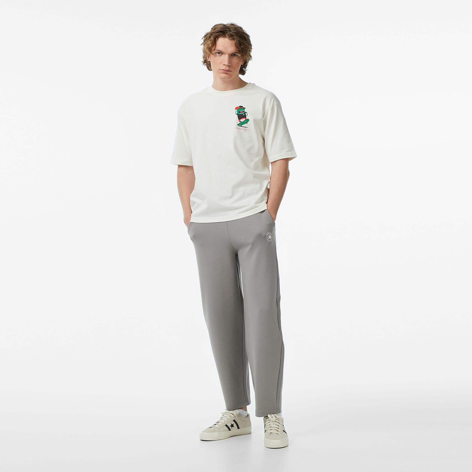 Converse Regular Fit Kadın Gri Eşofman Altı