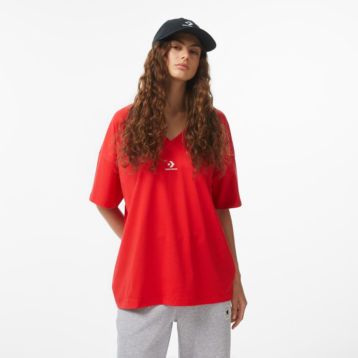 Converse Slim Fit Kadın Kırmızı T-Shirt