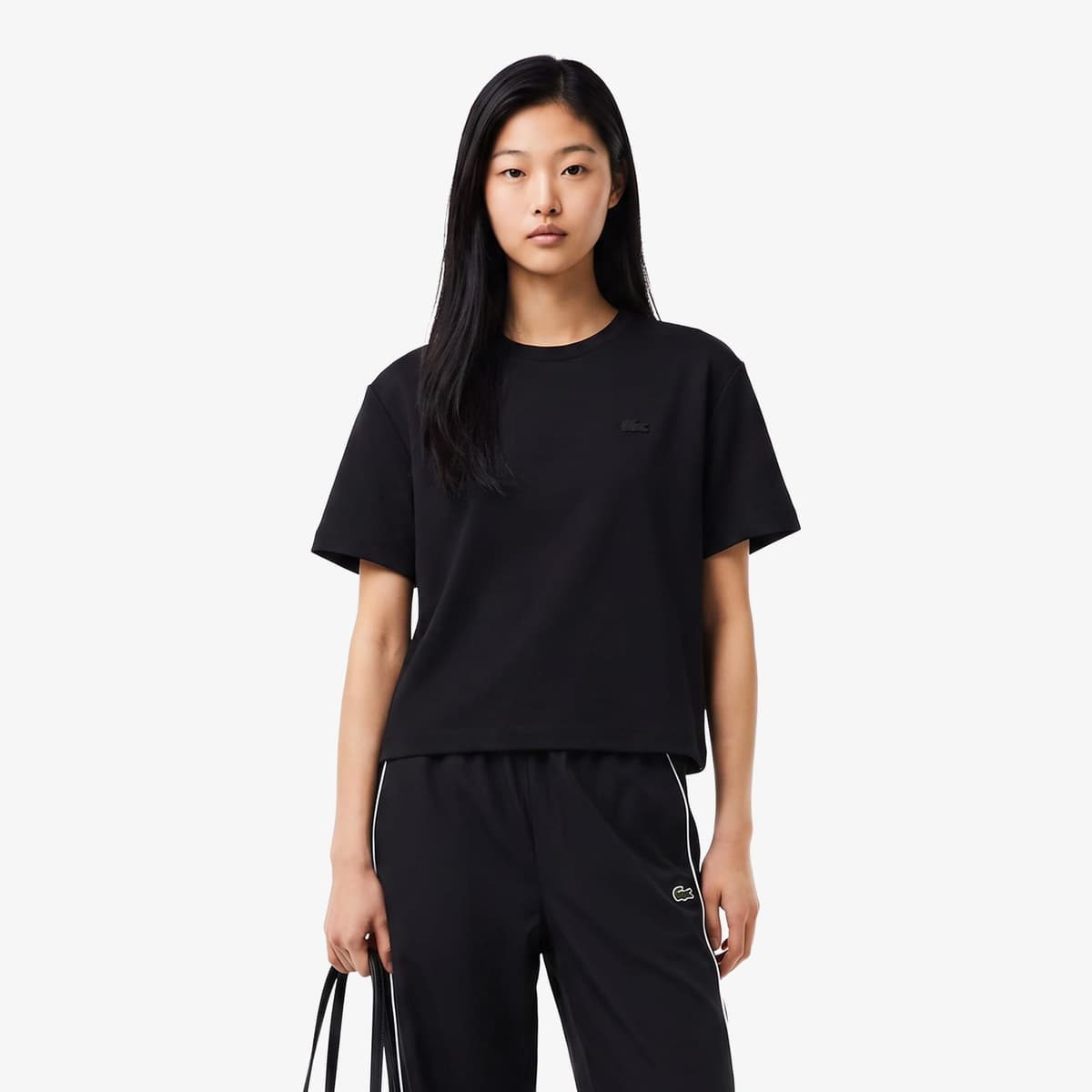 Lacoste Loose Fit Kadın Siyah T-Shirt