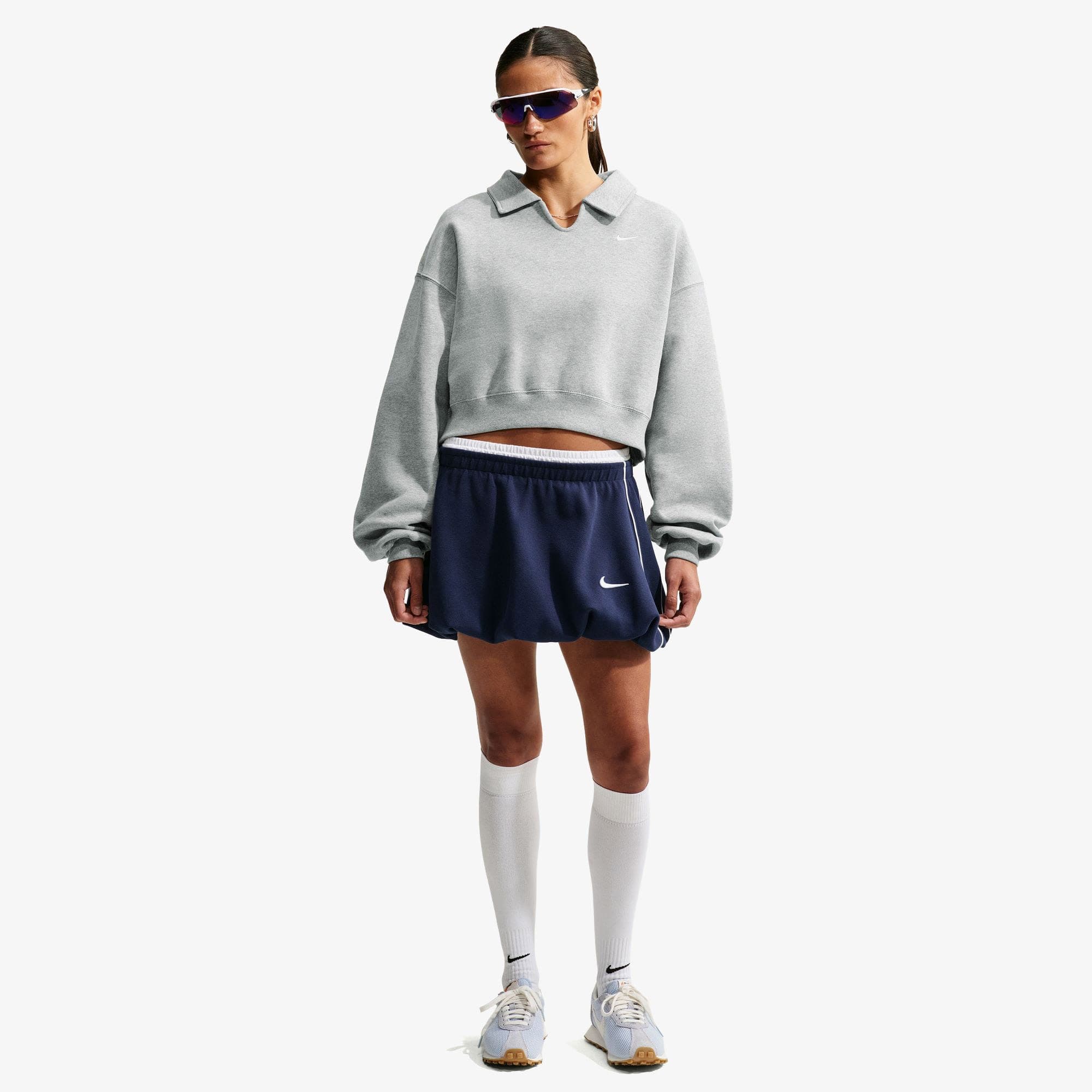 Nike Studio Fleece Kadın Gri Eşofman Üstü