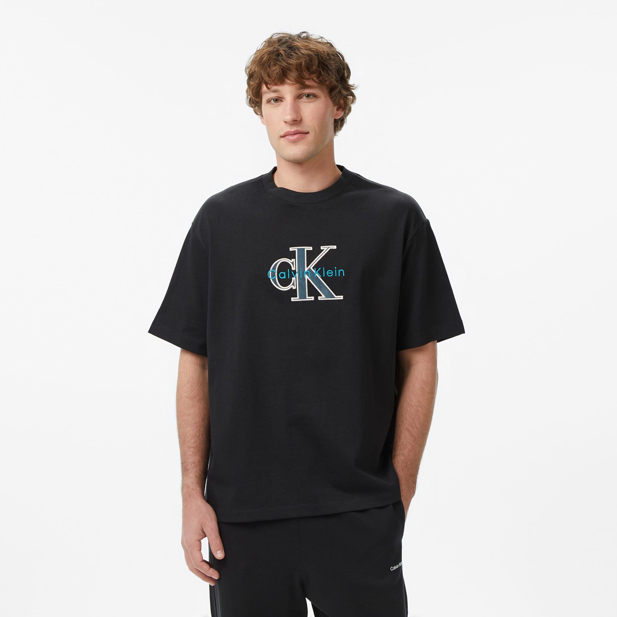 Calvin Klein Tricolor Monologo Graphic Erkek Siyah T-Shirt